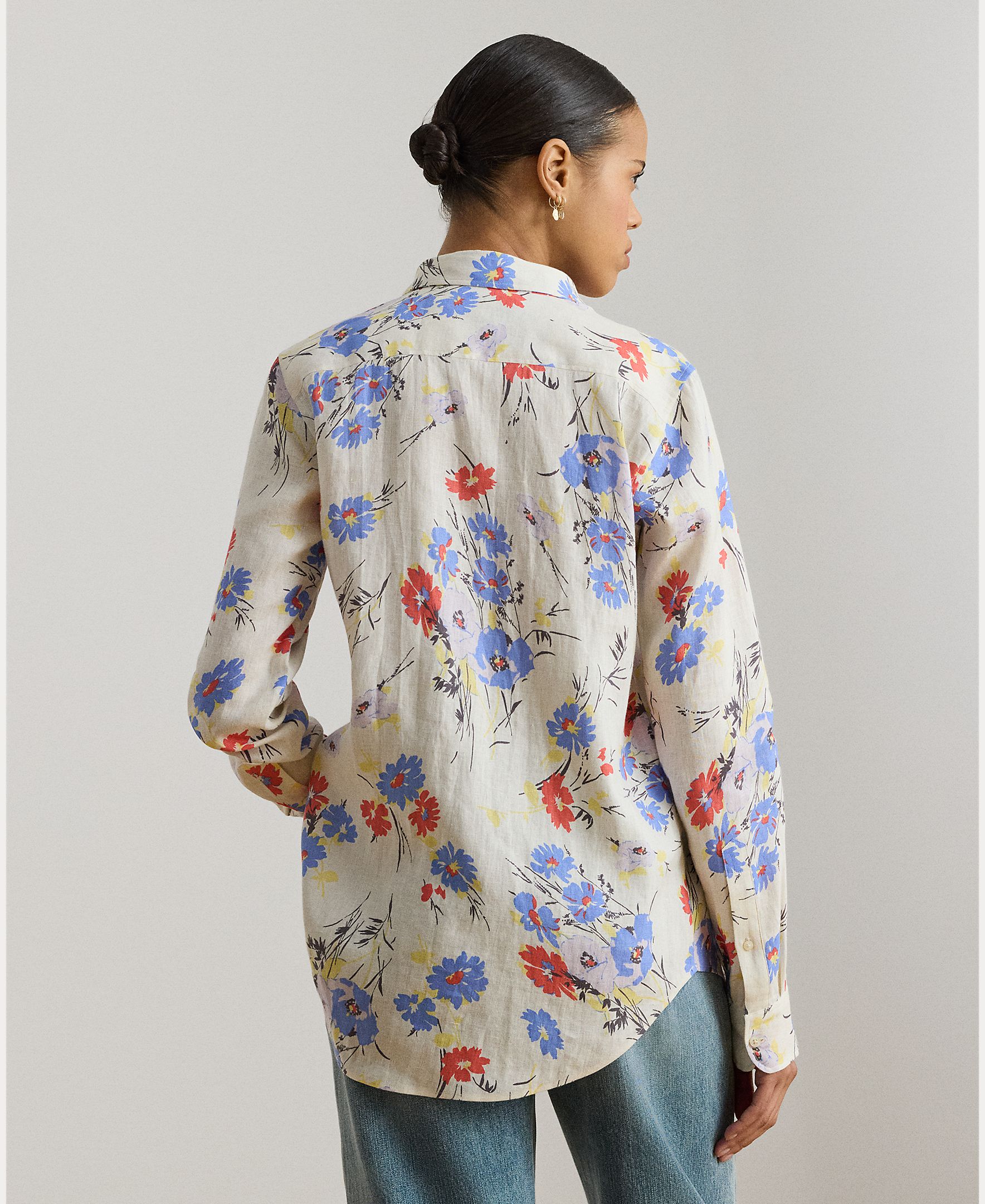 Camisa de linho estampada Multicolor-2