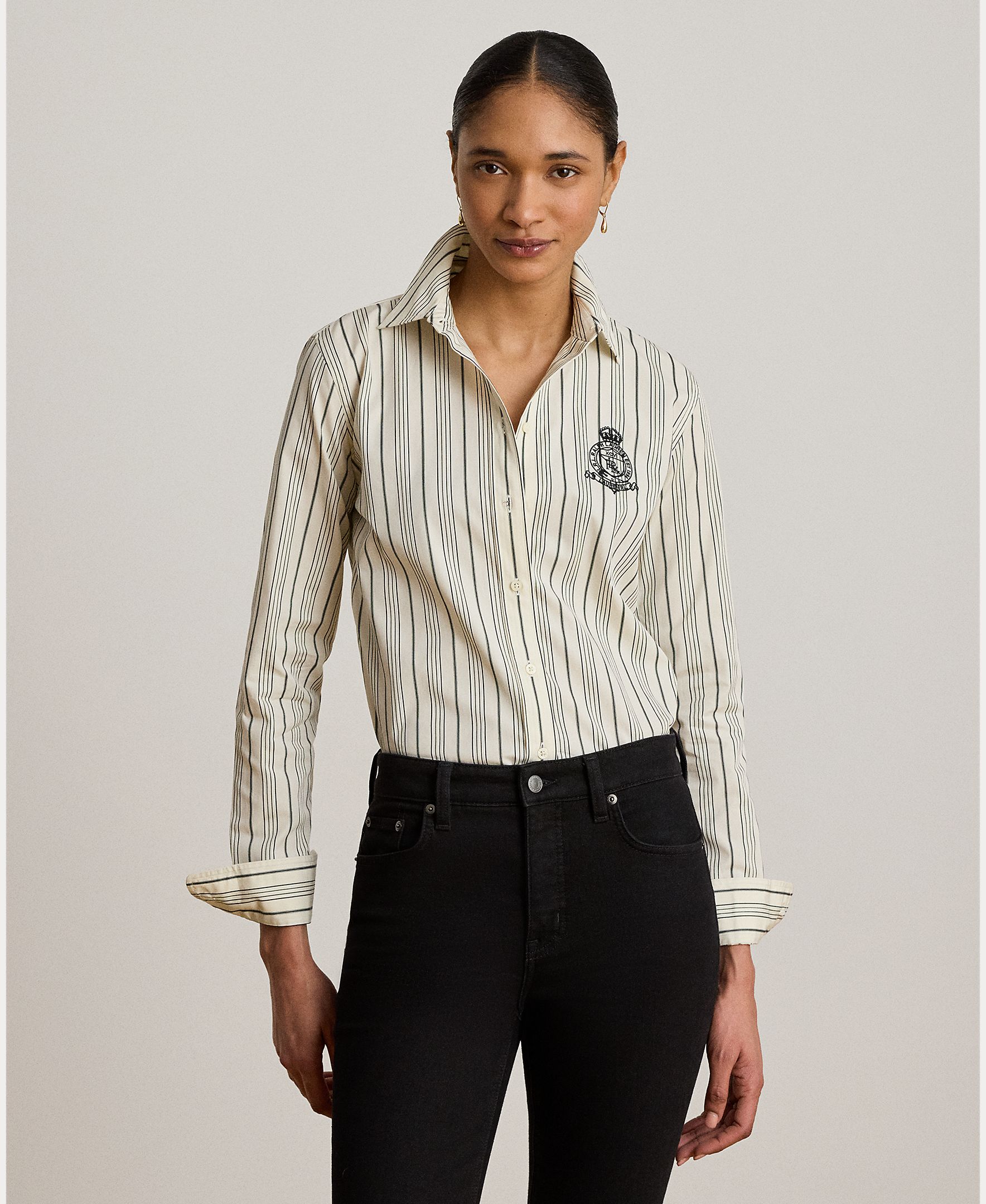 Imagem 0 de Camisa de Pano às Riscas em Algodão