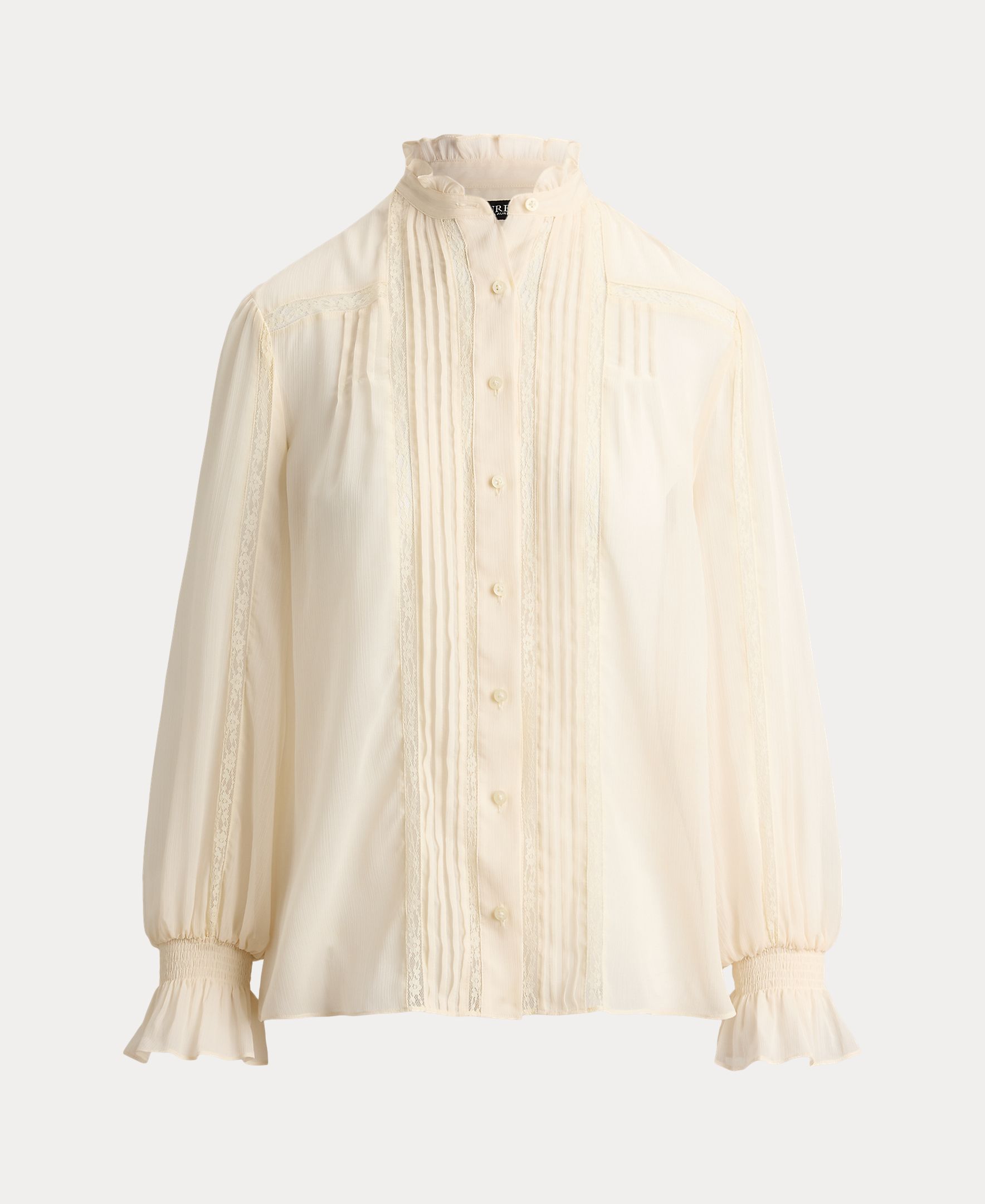 Blusa de Corte Romântico com Mangas em Balão Natural-8