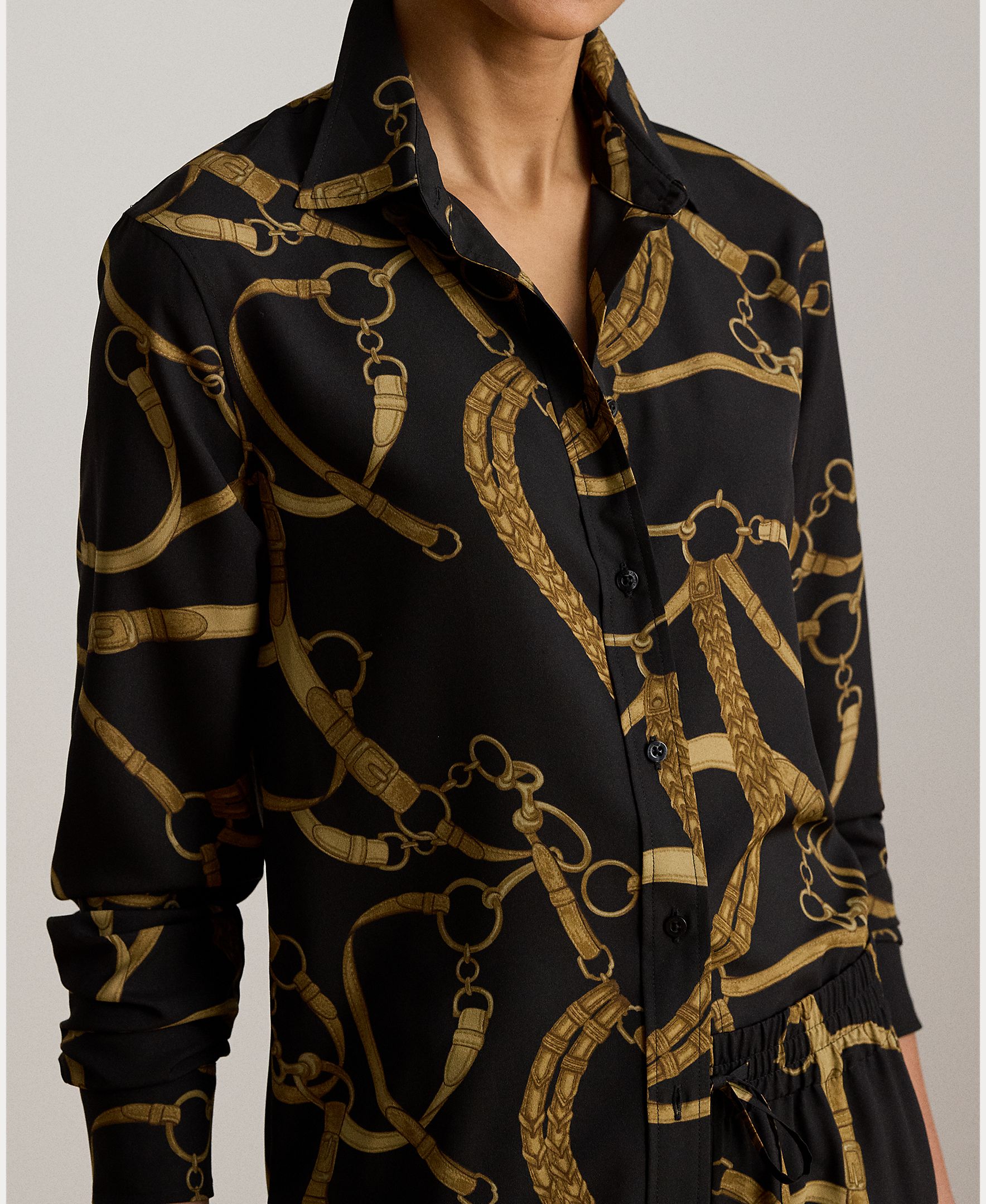 Camisa de Malha Estampada Preto-4
