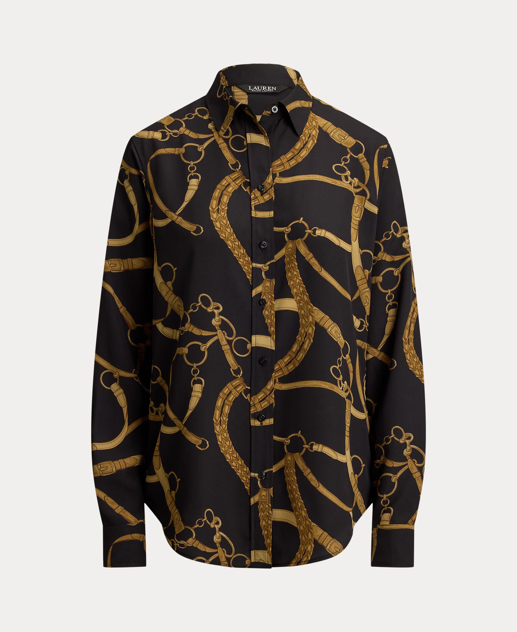Camisa de Malha Estampada Preto-5