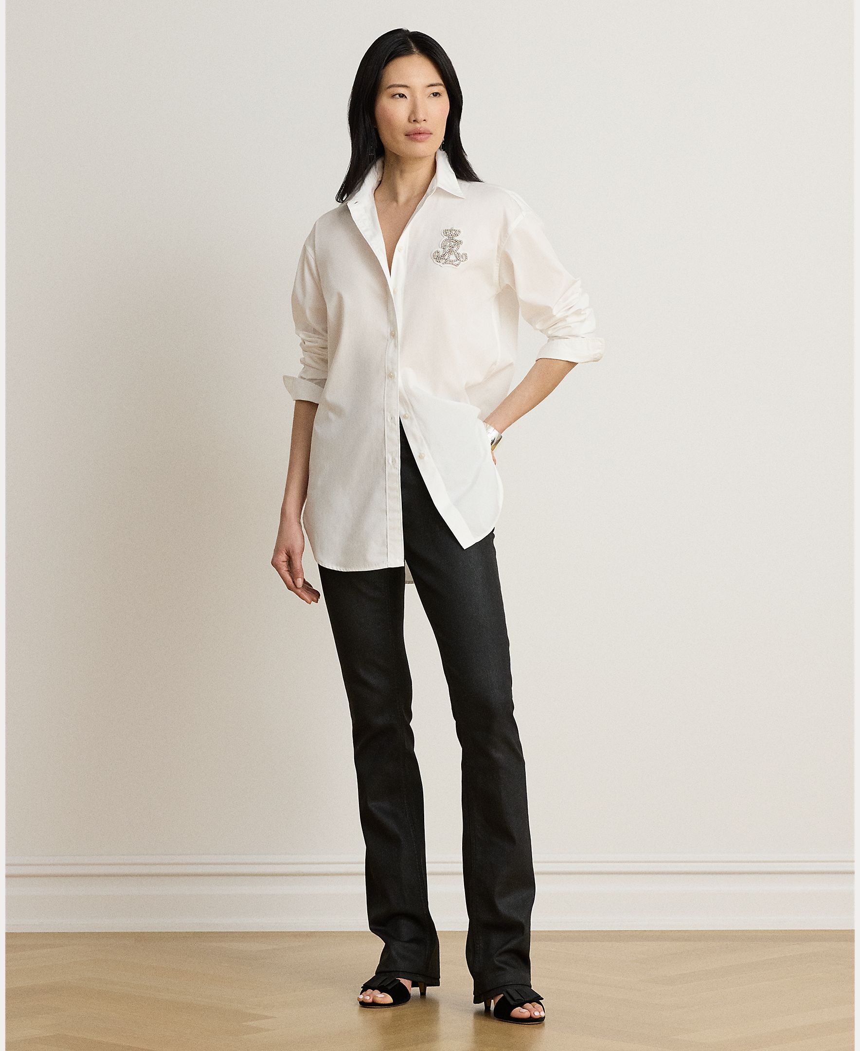 Camisa de Algodão com Logótipo Branco-5