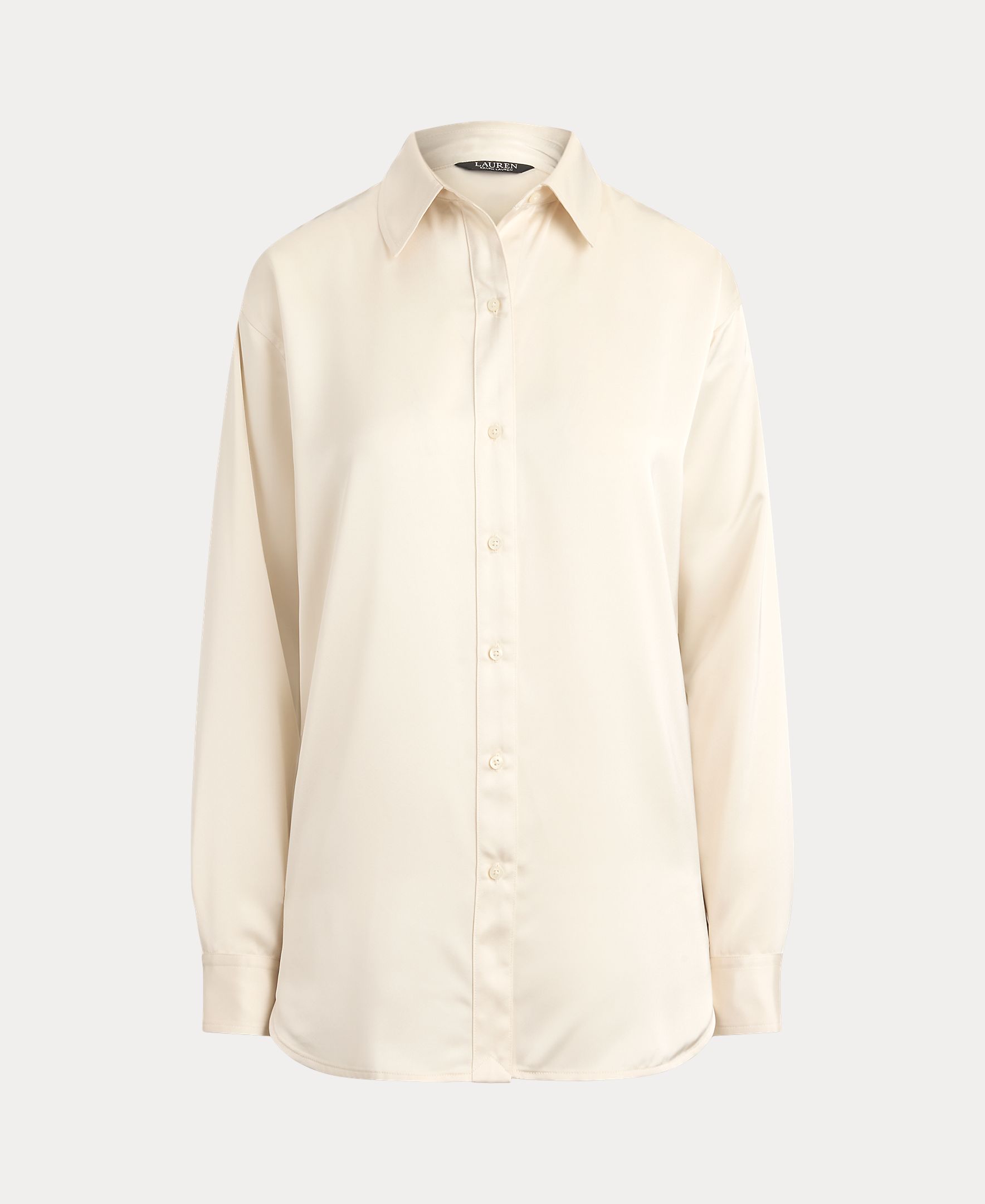 Blusa de mulher acetinada Creme-6