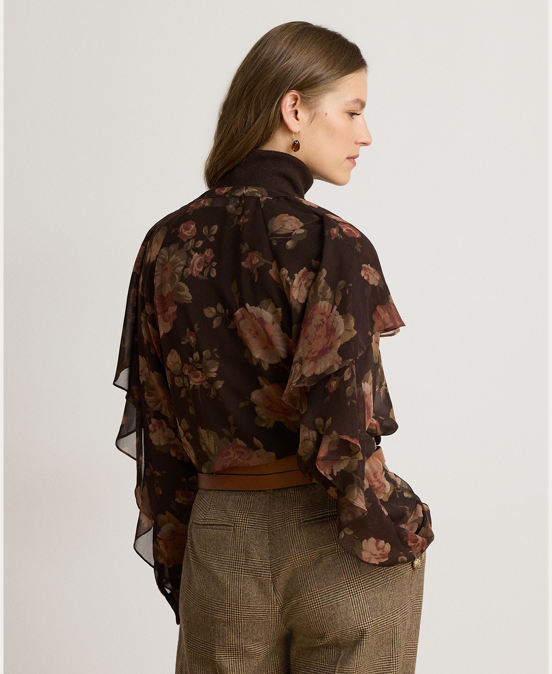 Blusa de mujer vaporosa con flores disponible en tallas grandes - Lauren Ralph Lauren - Marrón Marrón-3