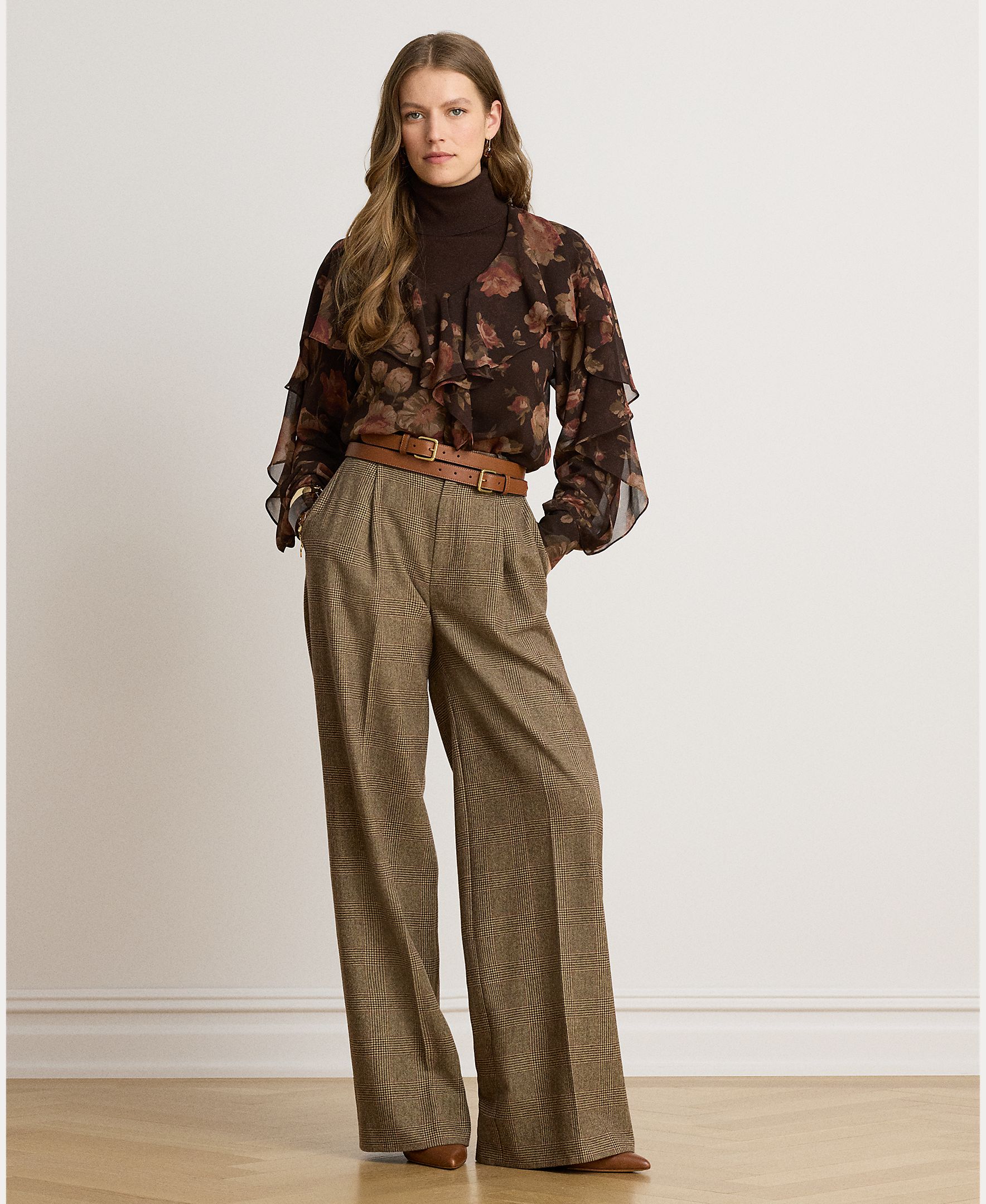 Blusa de mujer vaporosa con flores disponible en tallas grandes - Lauren Ralph Lauren - Marrón Marrón-5