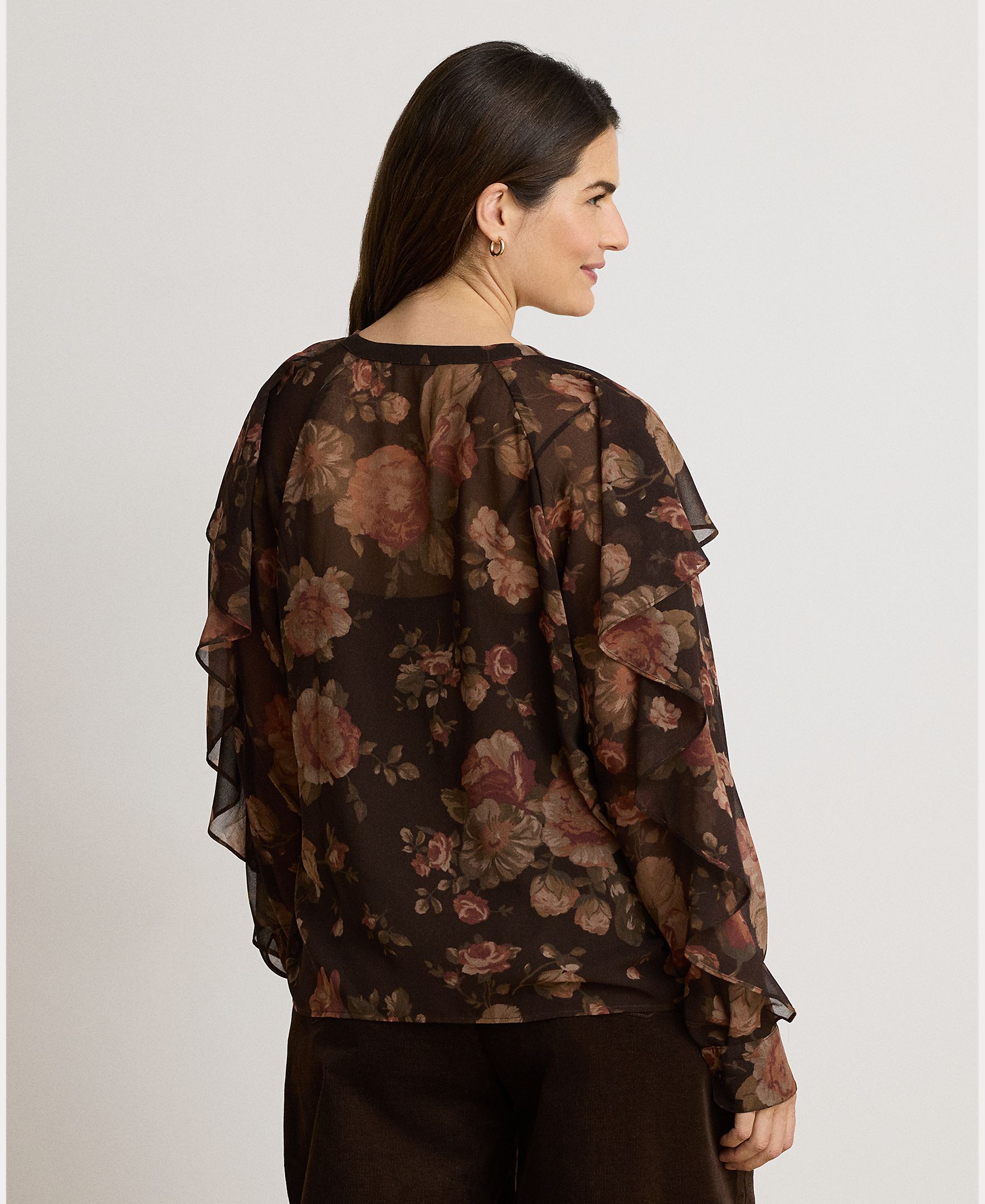 Blusa de mujer vaporosa con flores disponible en tallas grandes - Lauren Ralph Lauren - Marrón Marrón-7