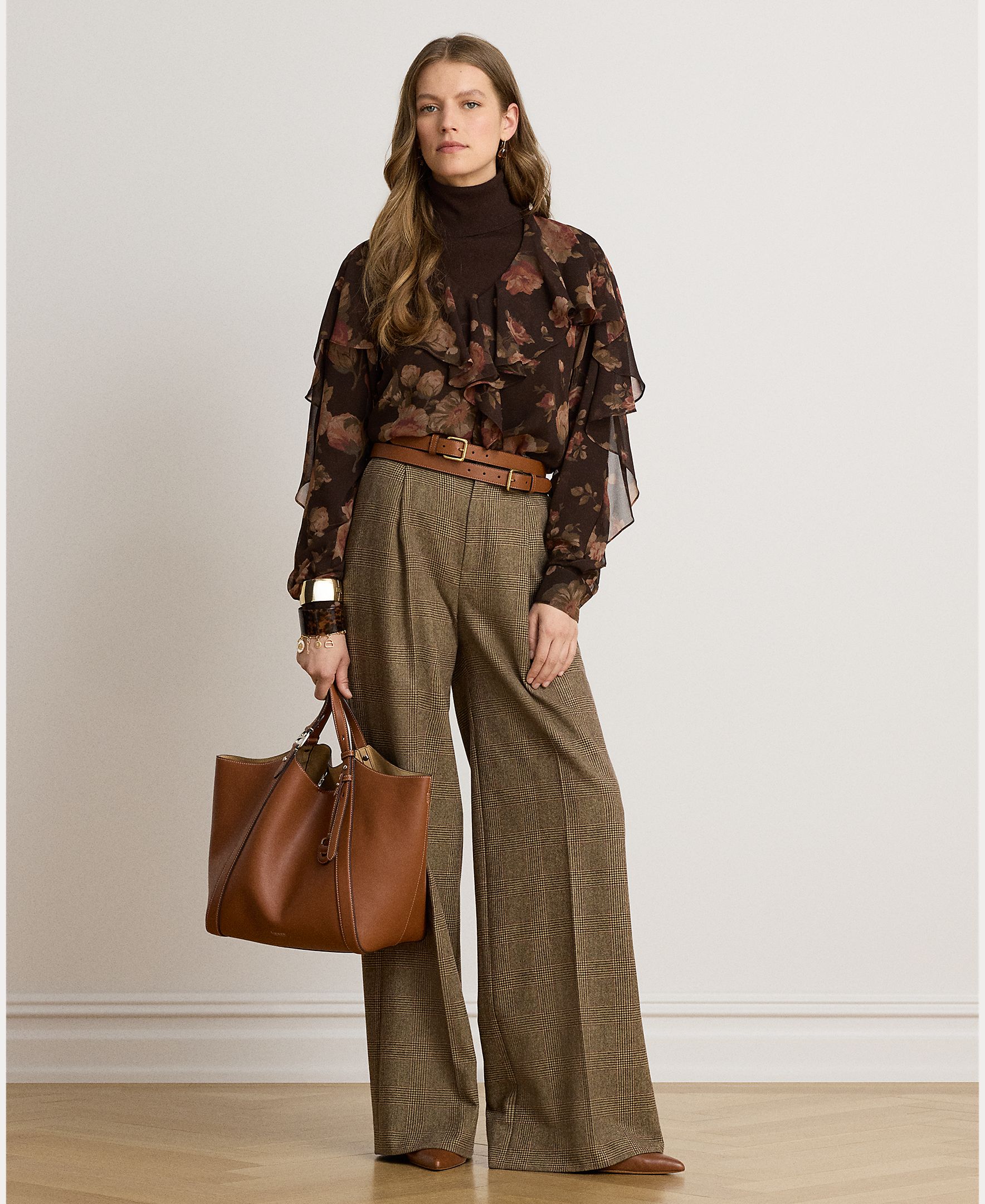 Blusa de mujer vaporosa con flores disponible en tallas grandes - Lauren Ralph Lauren - Marrón Marrón-10