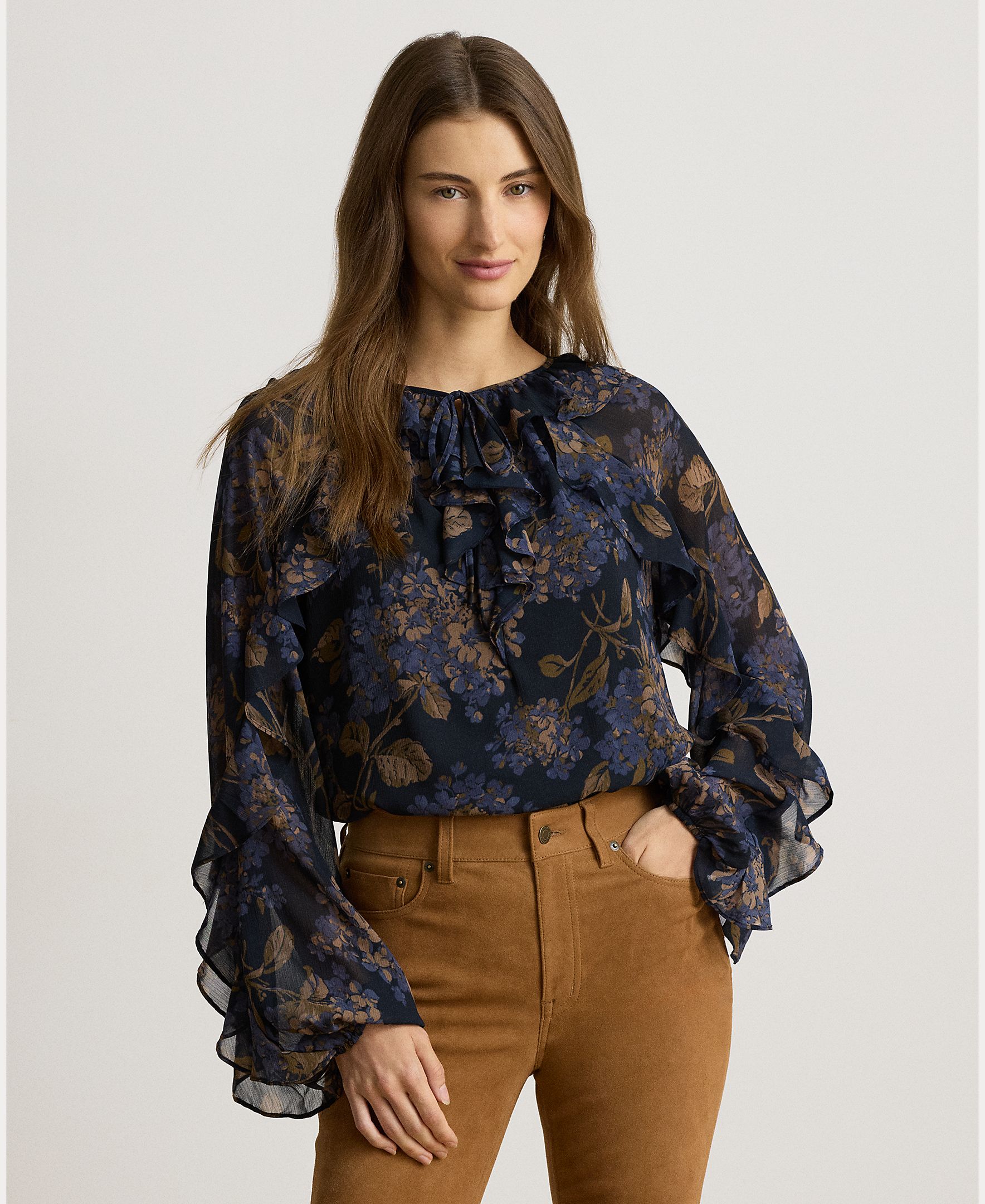 Imagem 0 de Blusa de Georgette Estampada, Disponível em Tamanhos Grandes