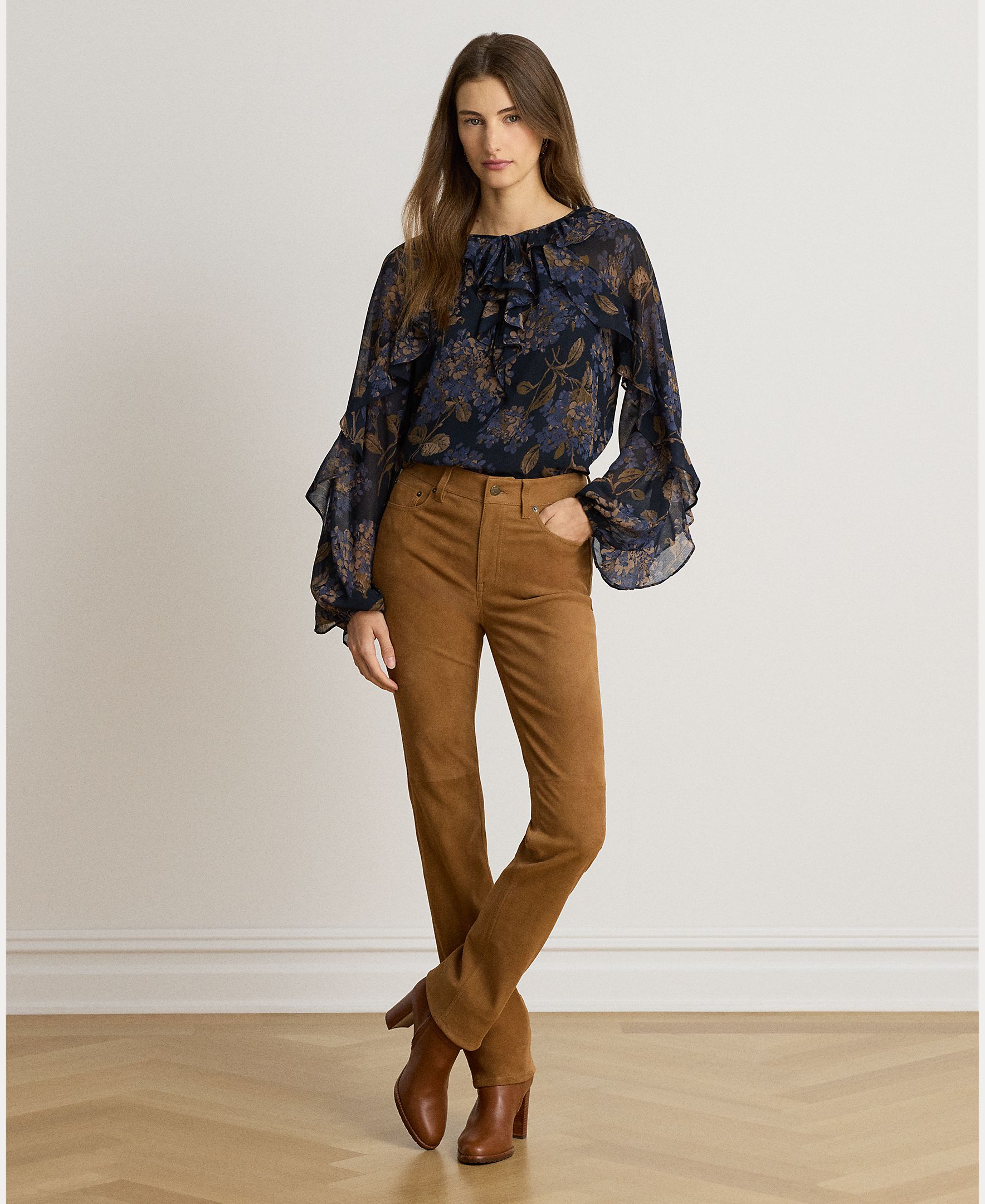 Blusa de Georgette Estampada, Disponível em Tamanhos Grandes Azul-marinho-6