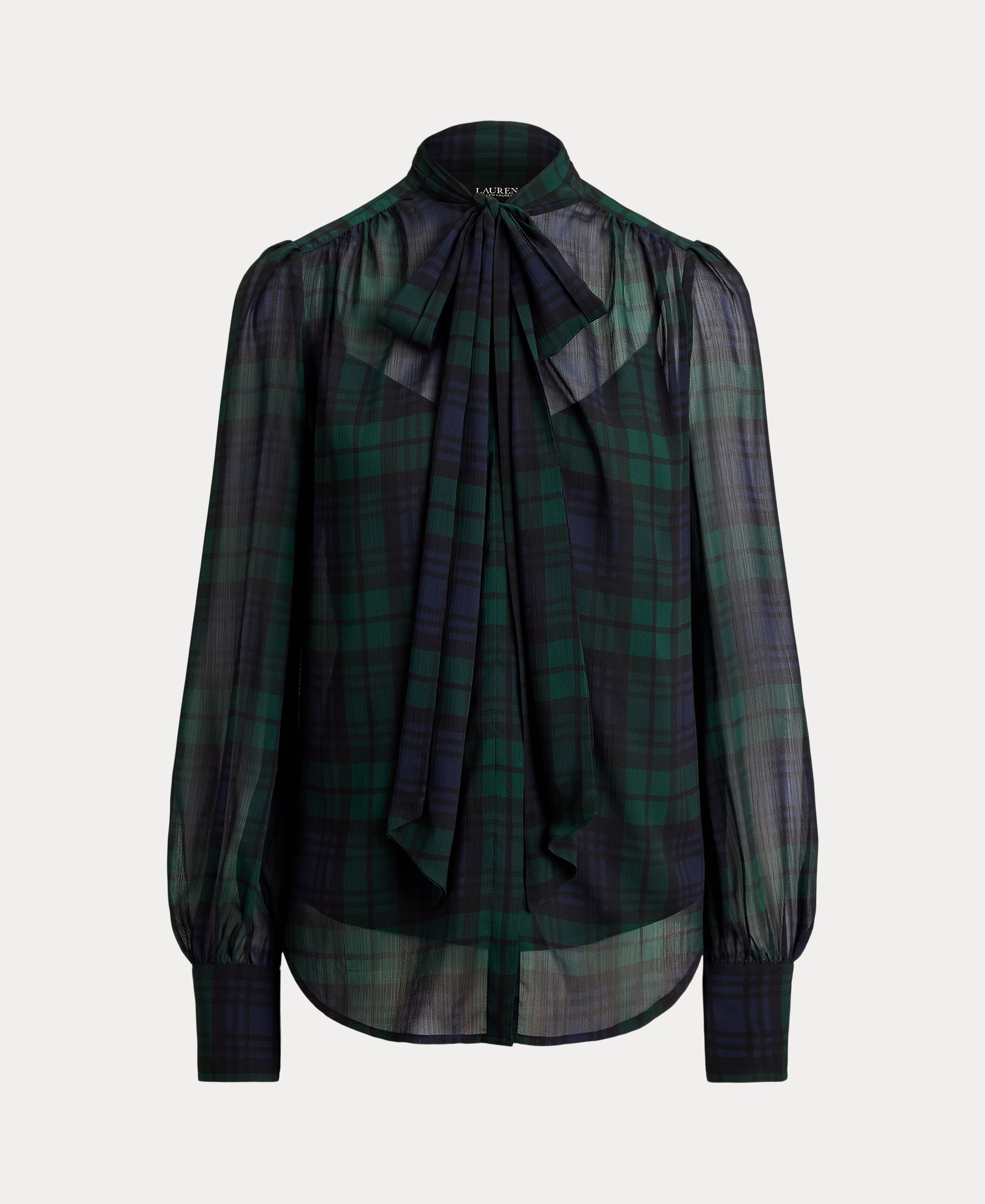 Blusa com Laço na Gola, Disponível em Tamanhos Grandes Azul-marinho-6