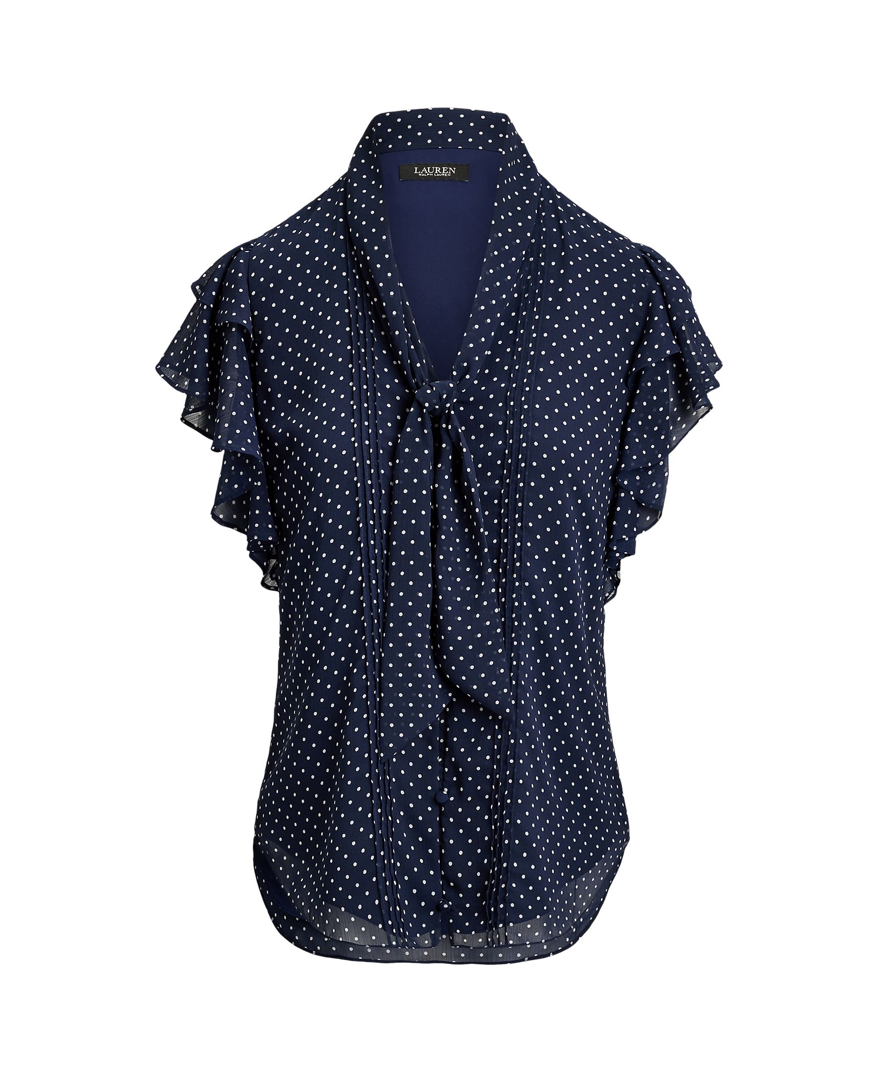 Blusa Vaporosa com Mangas com Folho Azul-marinho-4