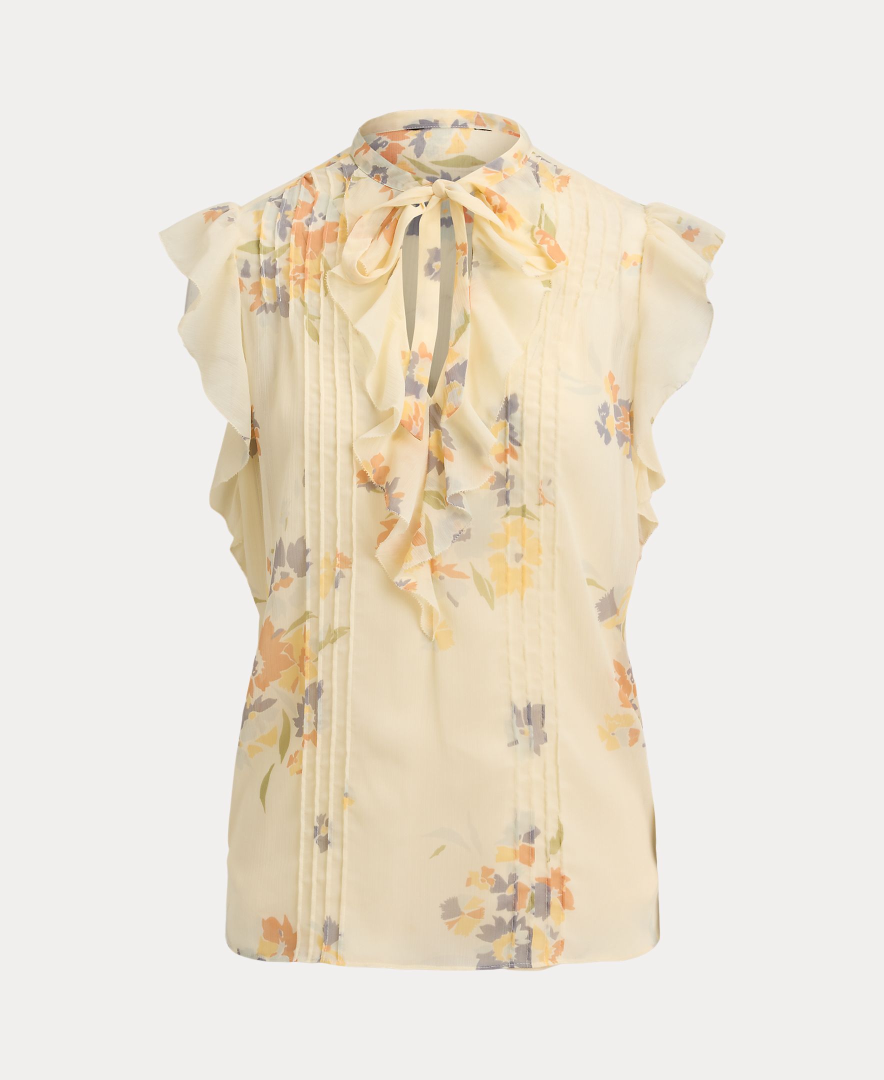 Blusa com Pregas e Laço na Gola Creme-8