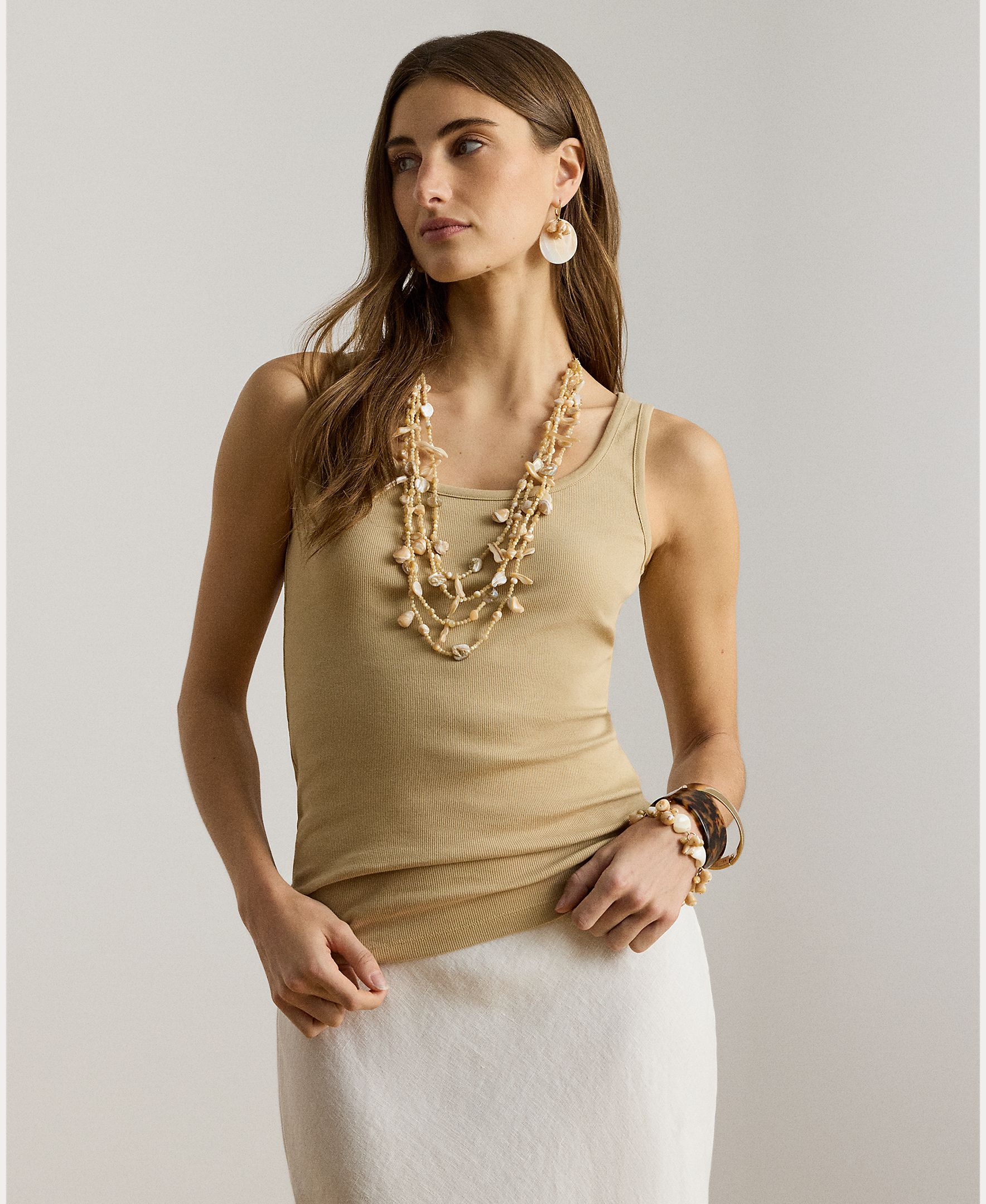 Lauren Ralph Lauren - Camiseta de mujer de tirantes lisa.