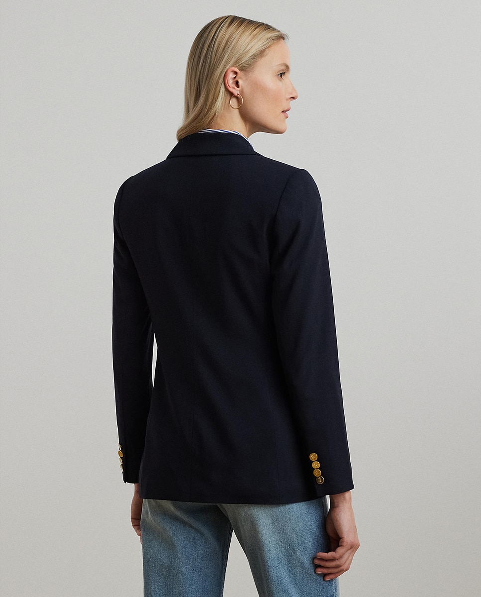 Blazer com Bolsos e Botões Azul-marinho-3