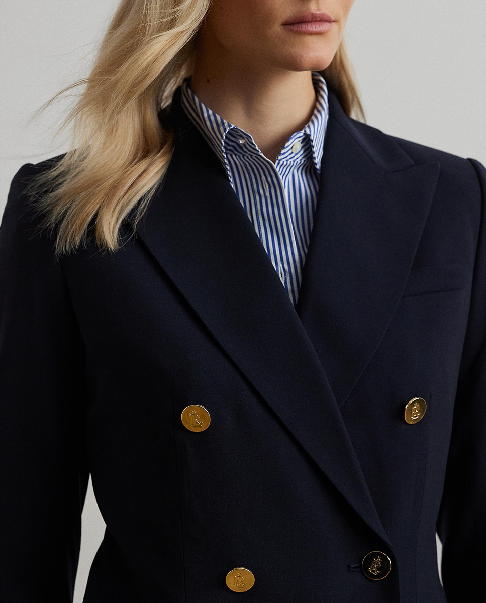 Blazer com Bolsos e Botões Azul-marinho-4