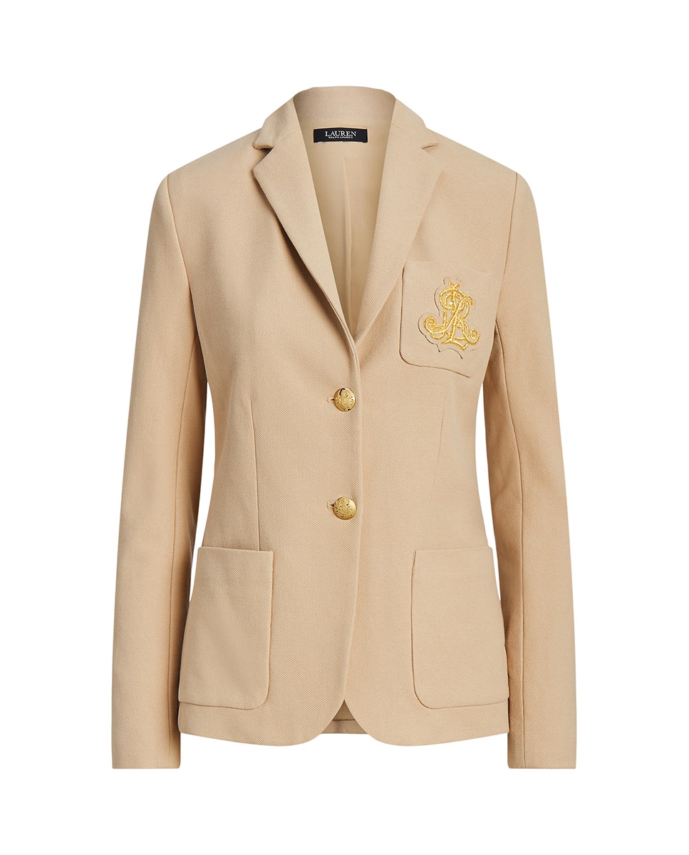 Blazer com Logótipo da Marca Bege-6