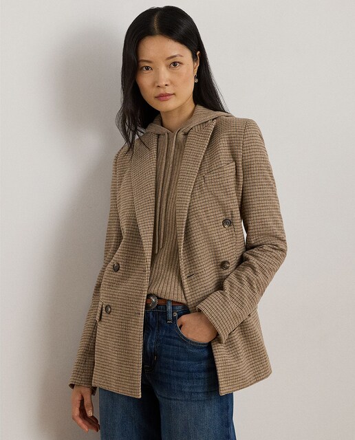 Blazer de mujer de sarga con lana con doble botonadura