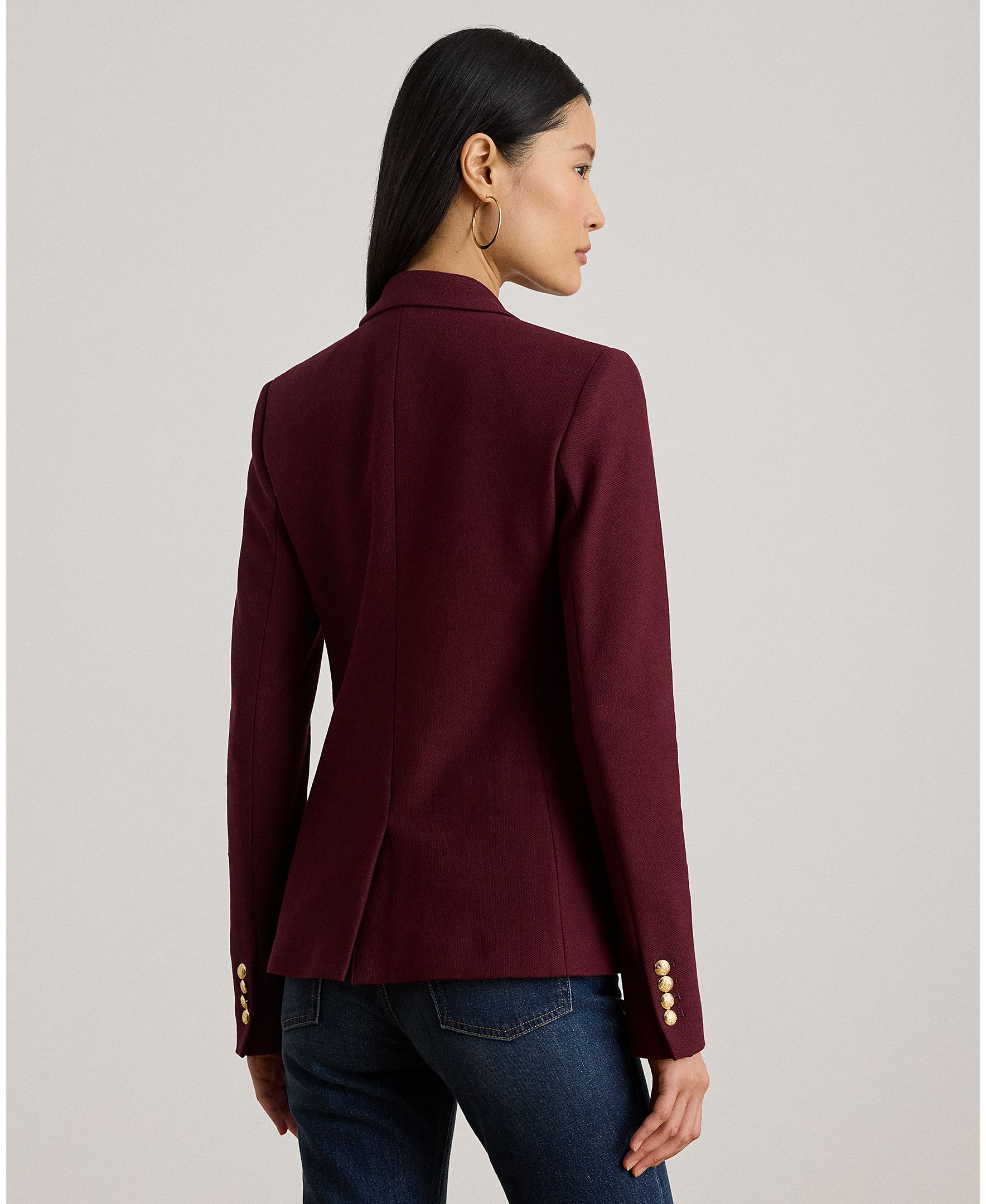 Blazer de Jacquard com Emblema Bordeaux-2