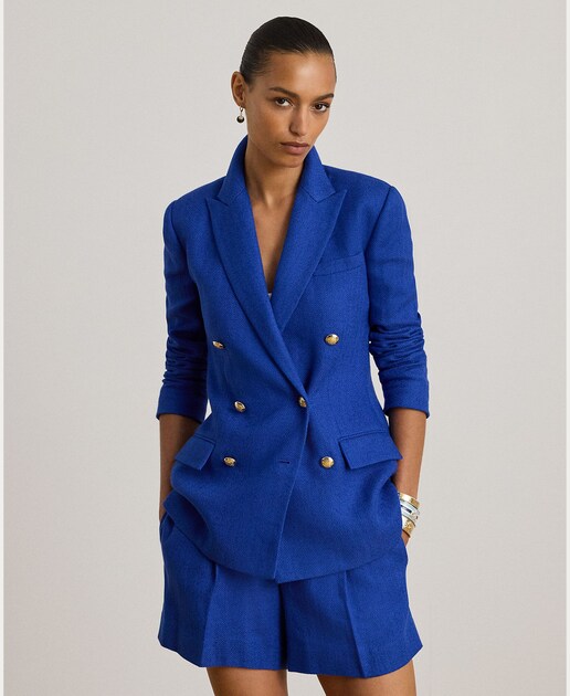 Imagem 0 de Blazer de Linho e Algodão com Abotoadura Dupla