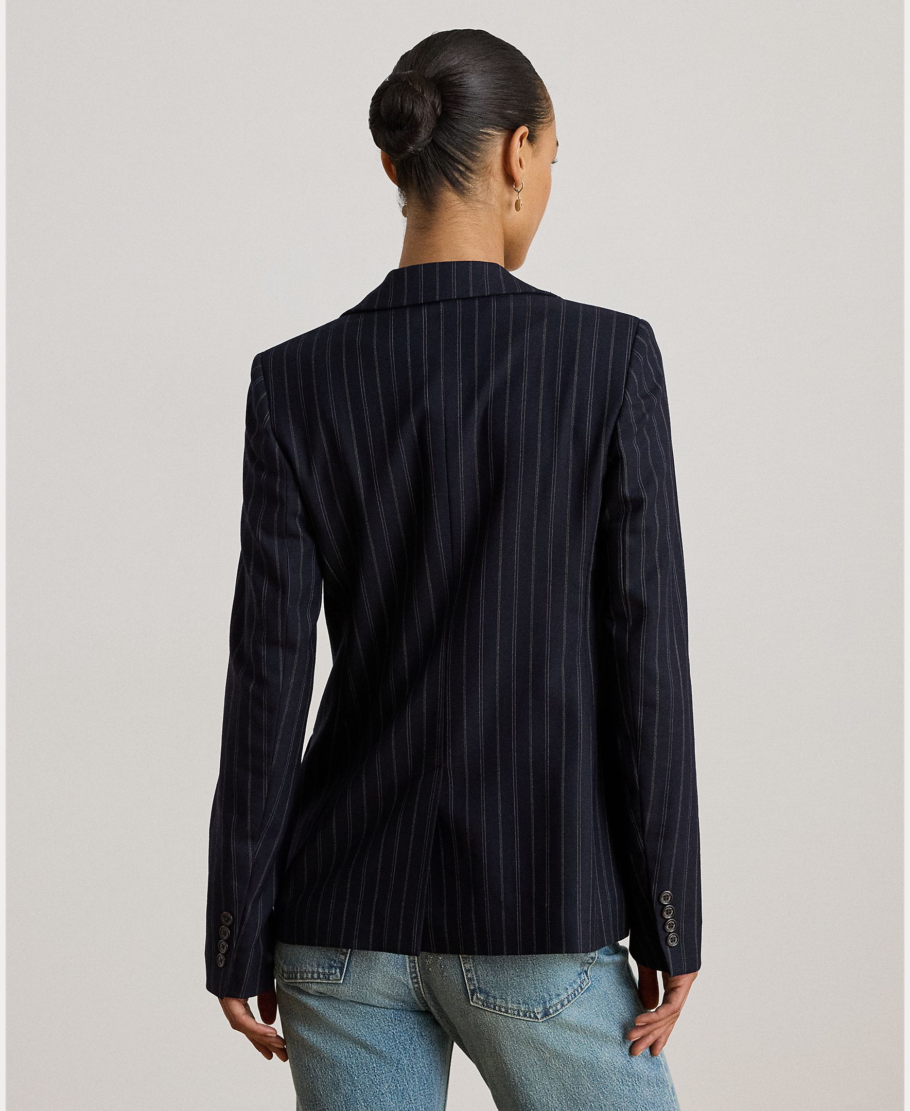 Blazer de Lã Elástica Azul-marinho-2