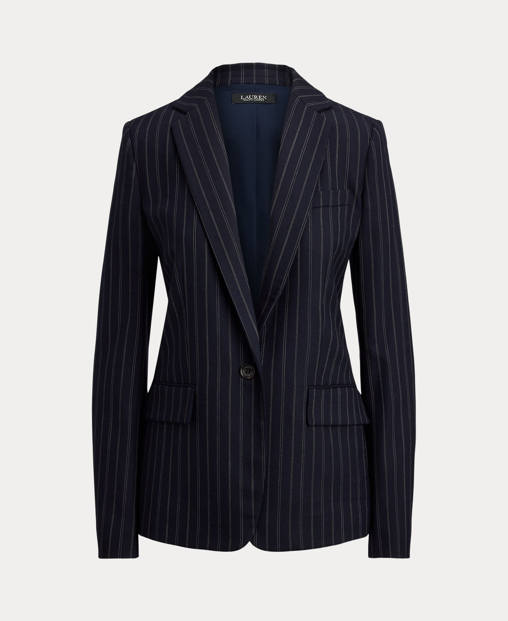 Blazer de Lã Elástica Azul-marinho-5
