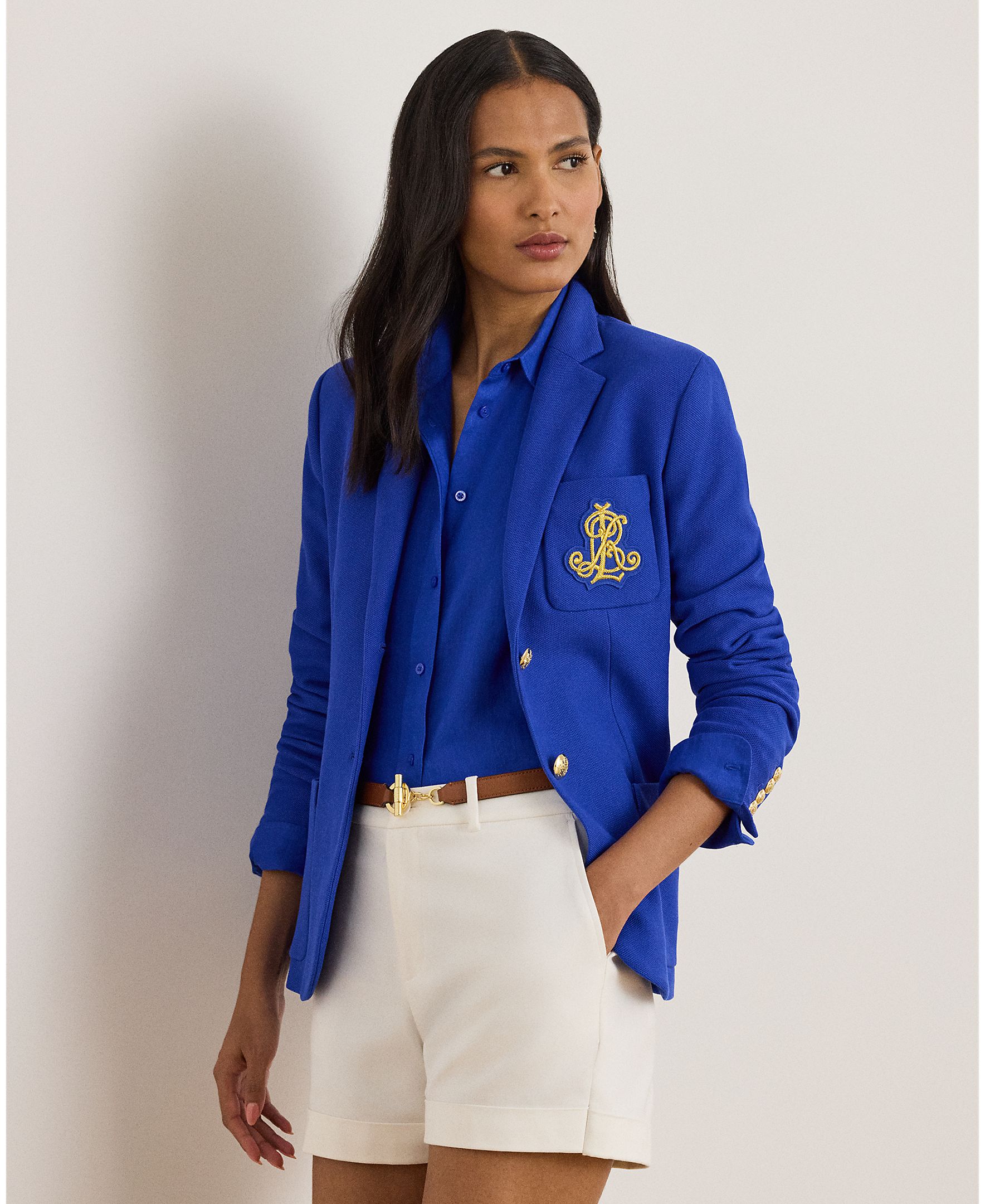 Imagem 0 de Blazer de Jacquard com Emblema