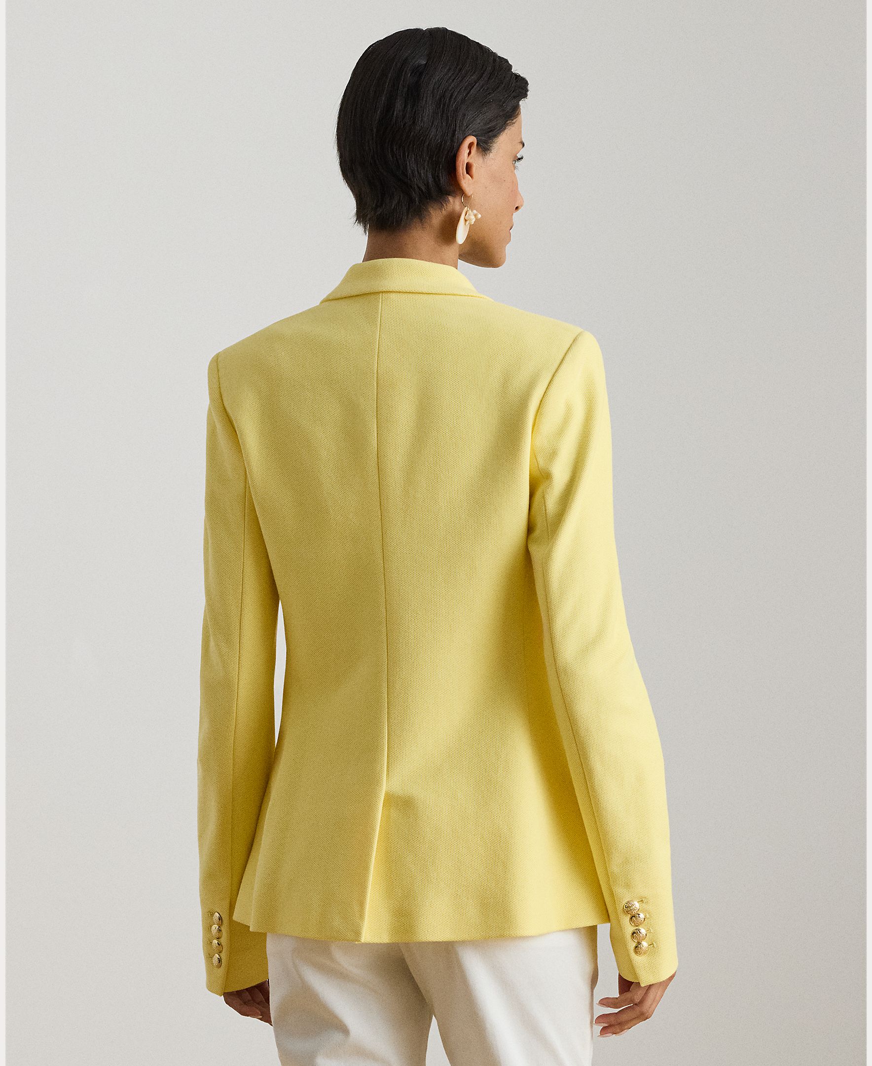 Blazer de Jacquard com Emblema Amarelo-2