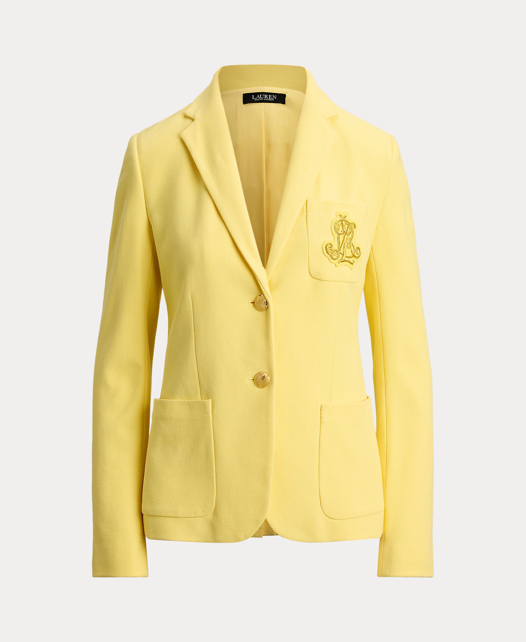 Blazer de Jacquard com Emblema Amarelo-5