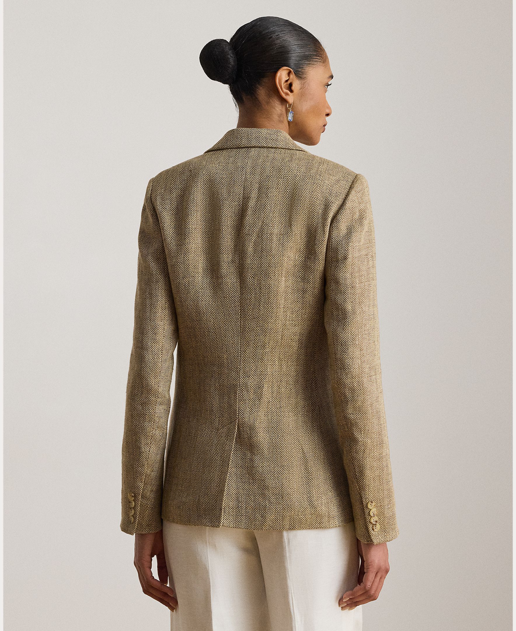 Blazer de Linho com Abotoadura Simples Natural-2