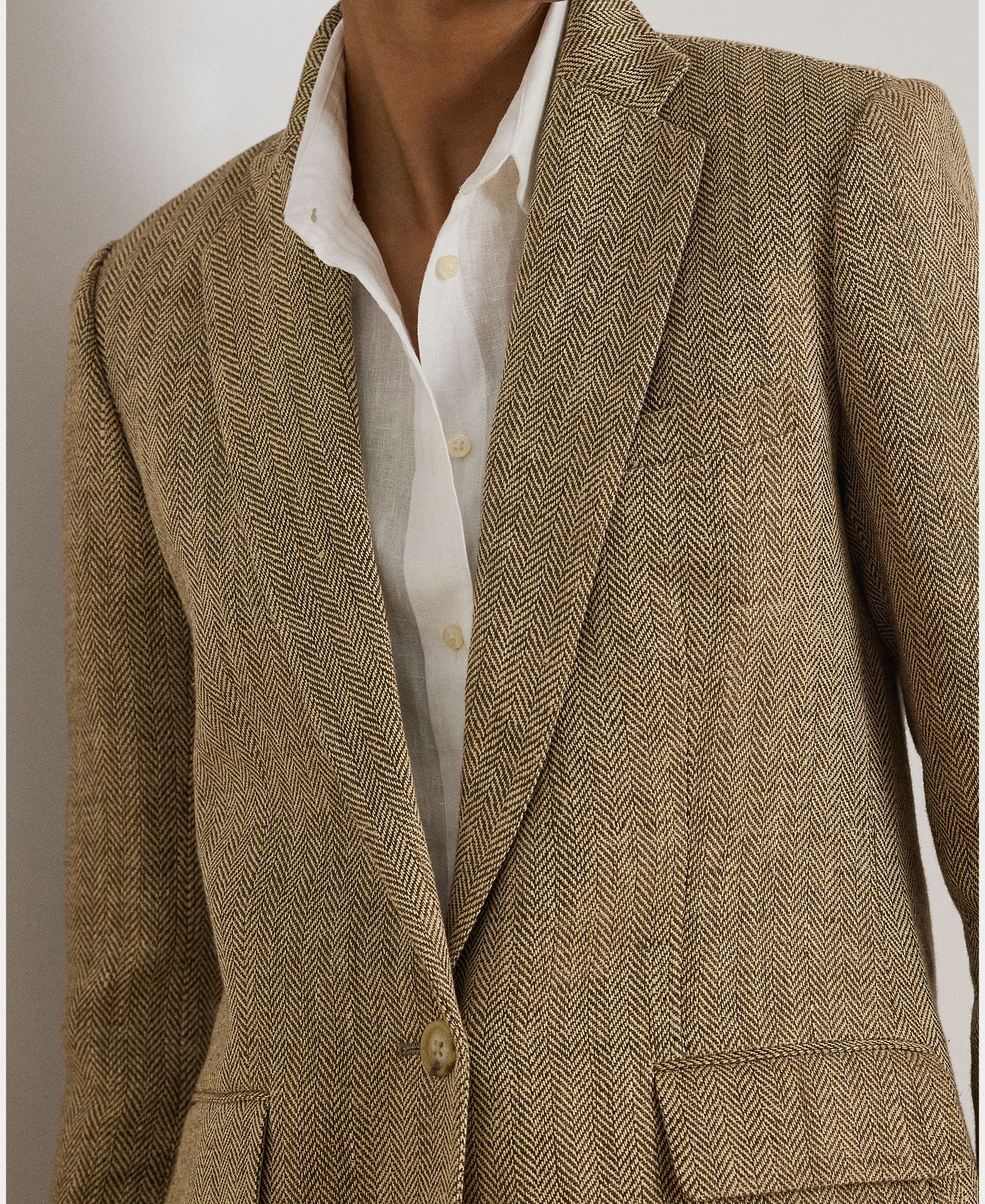 Blazer de Linho com Abotoadura Simples Natural-3