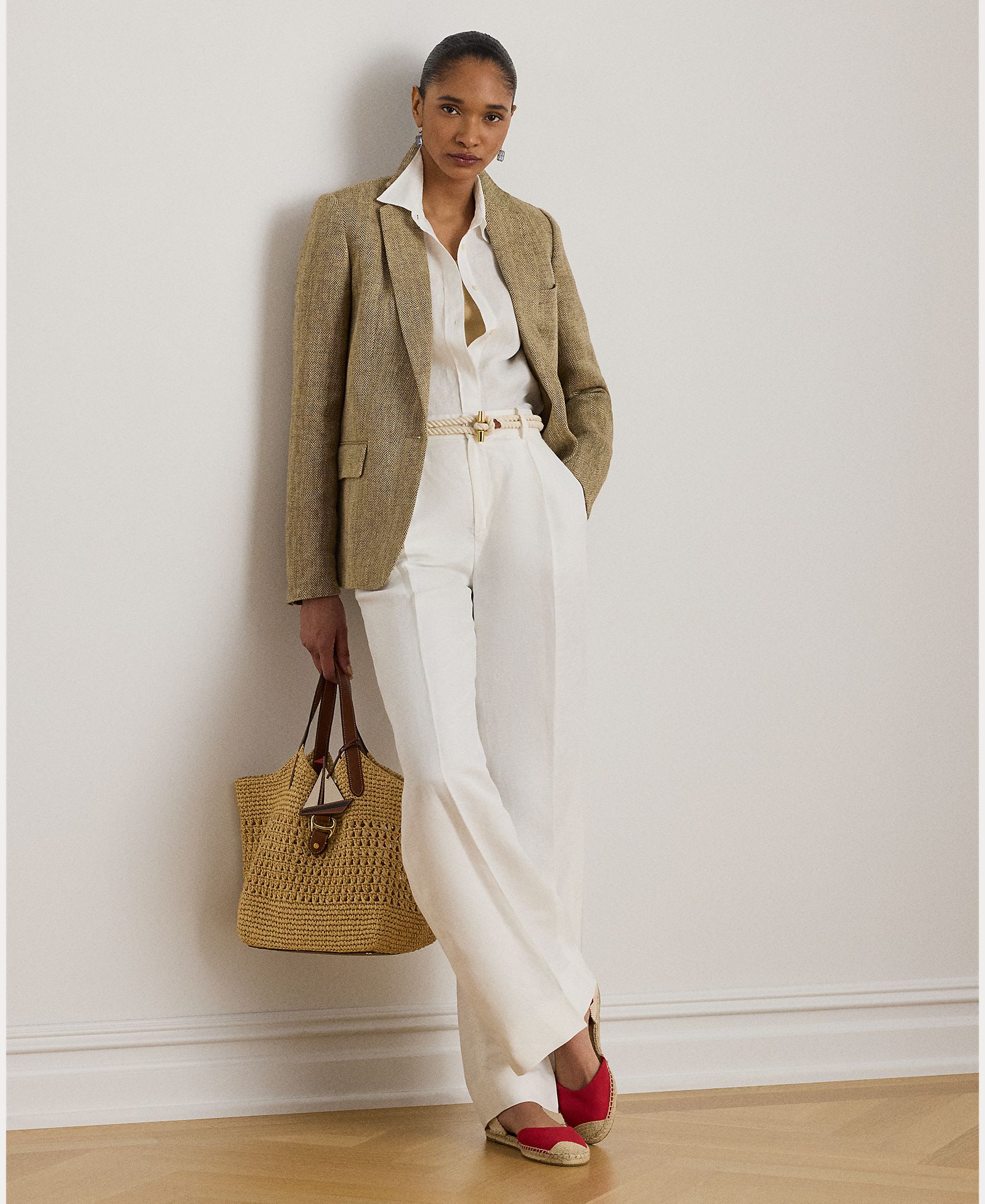 Blazer de Linho com Abotoadura Simples Natural-6