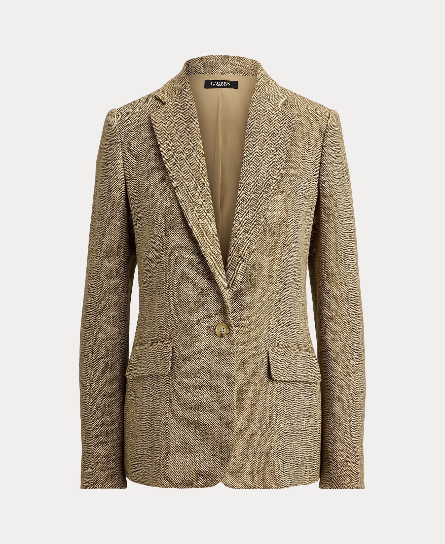 Blazer de Linho com Abotoadura Simples Natural-5