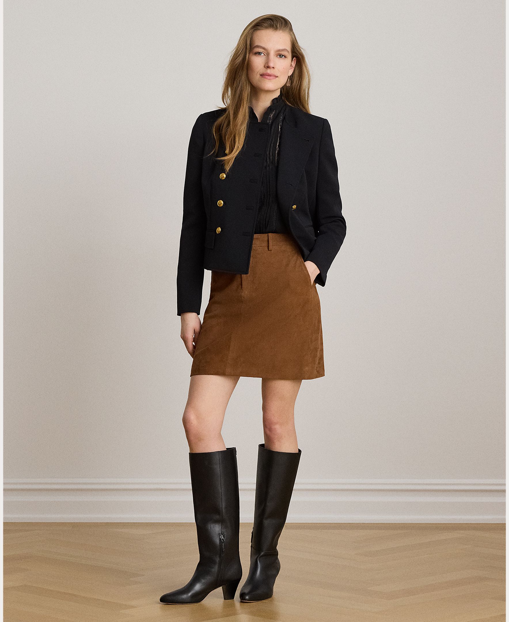Lauren Ralph Lauren - Chaqueta de mujer corta con botones en contraste.