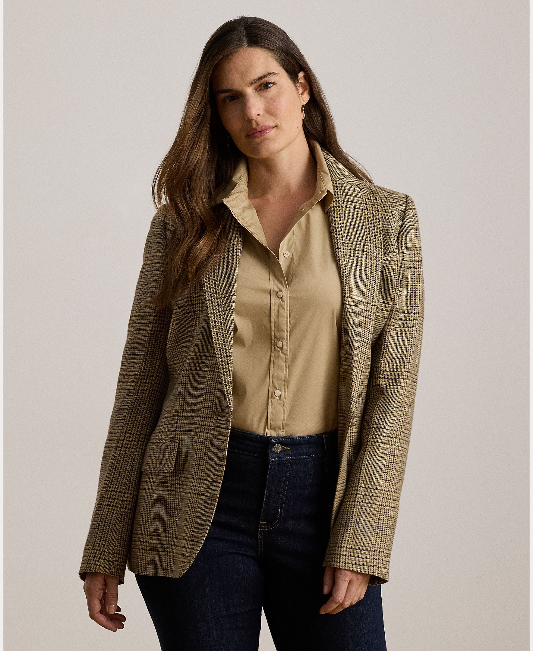 Blazer de Linho com Abotoadura Simples Bege-9