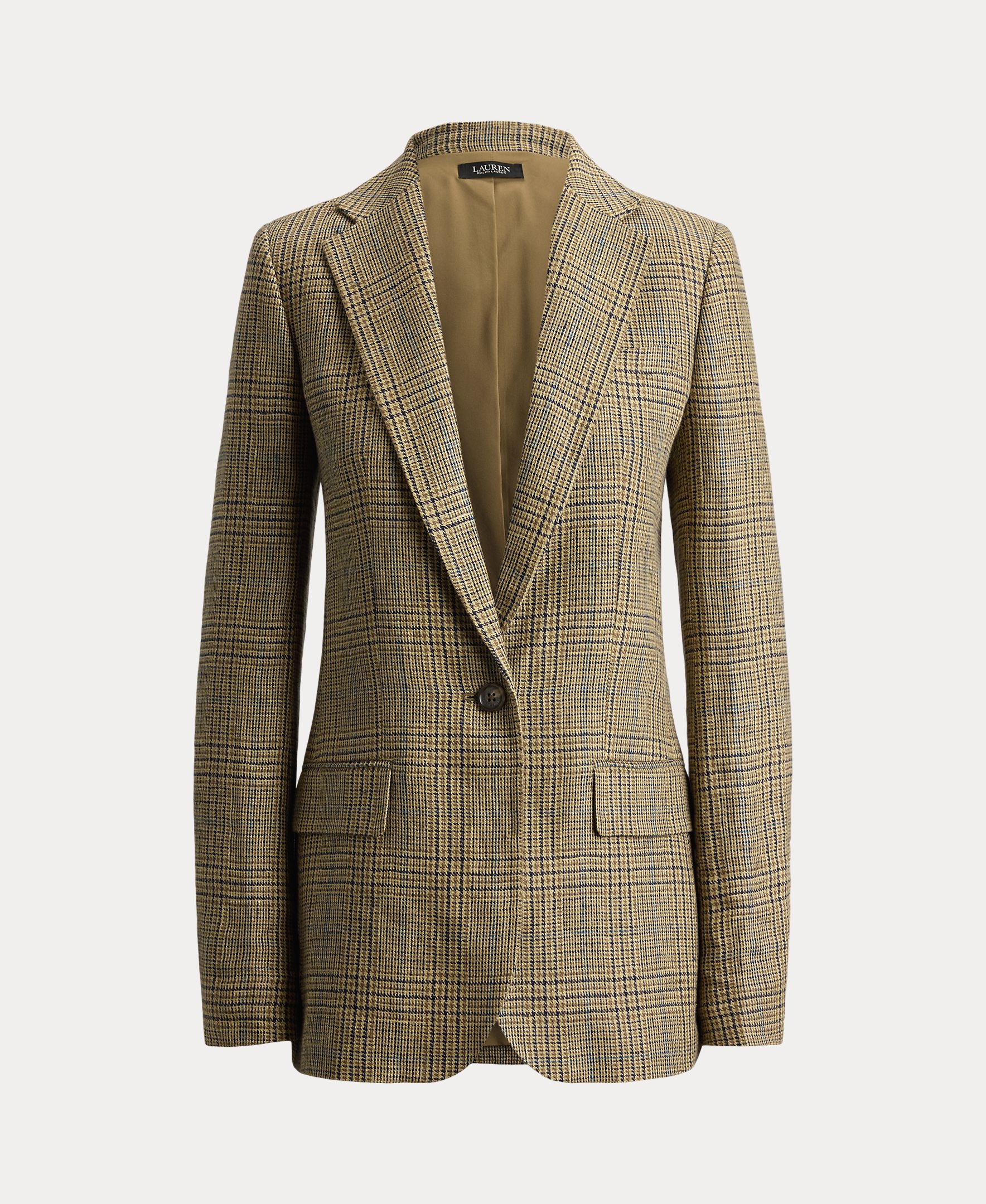 Blazer de Linho com Abotoadura Simples Bege-11