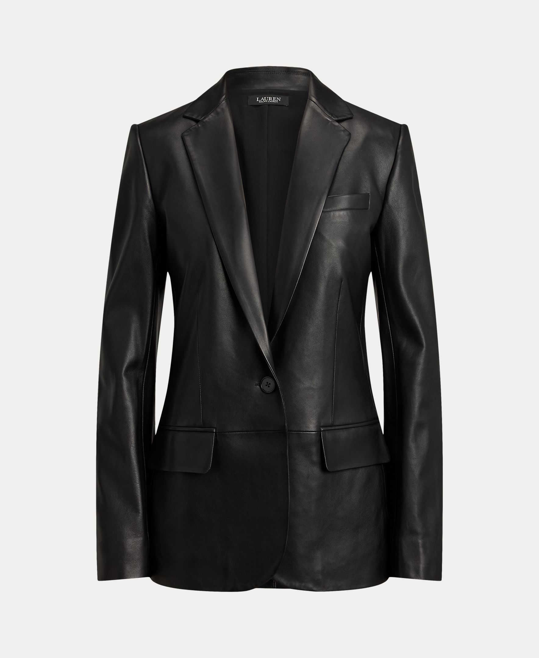 Blazer em Pele com Abotoadura Simples Preto-11