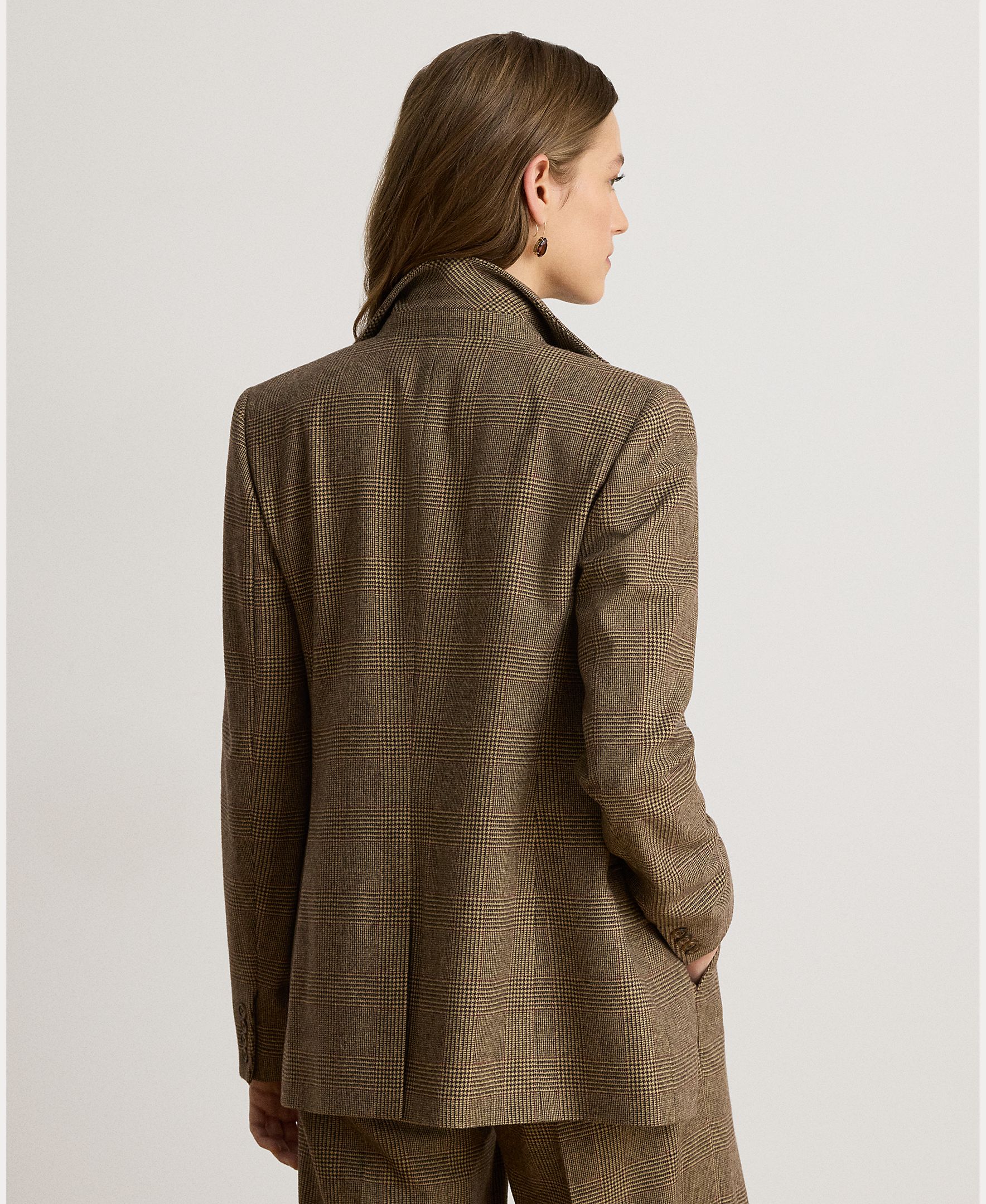 Blazer de Lã com Abotoadura Simples Castanho-4