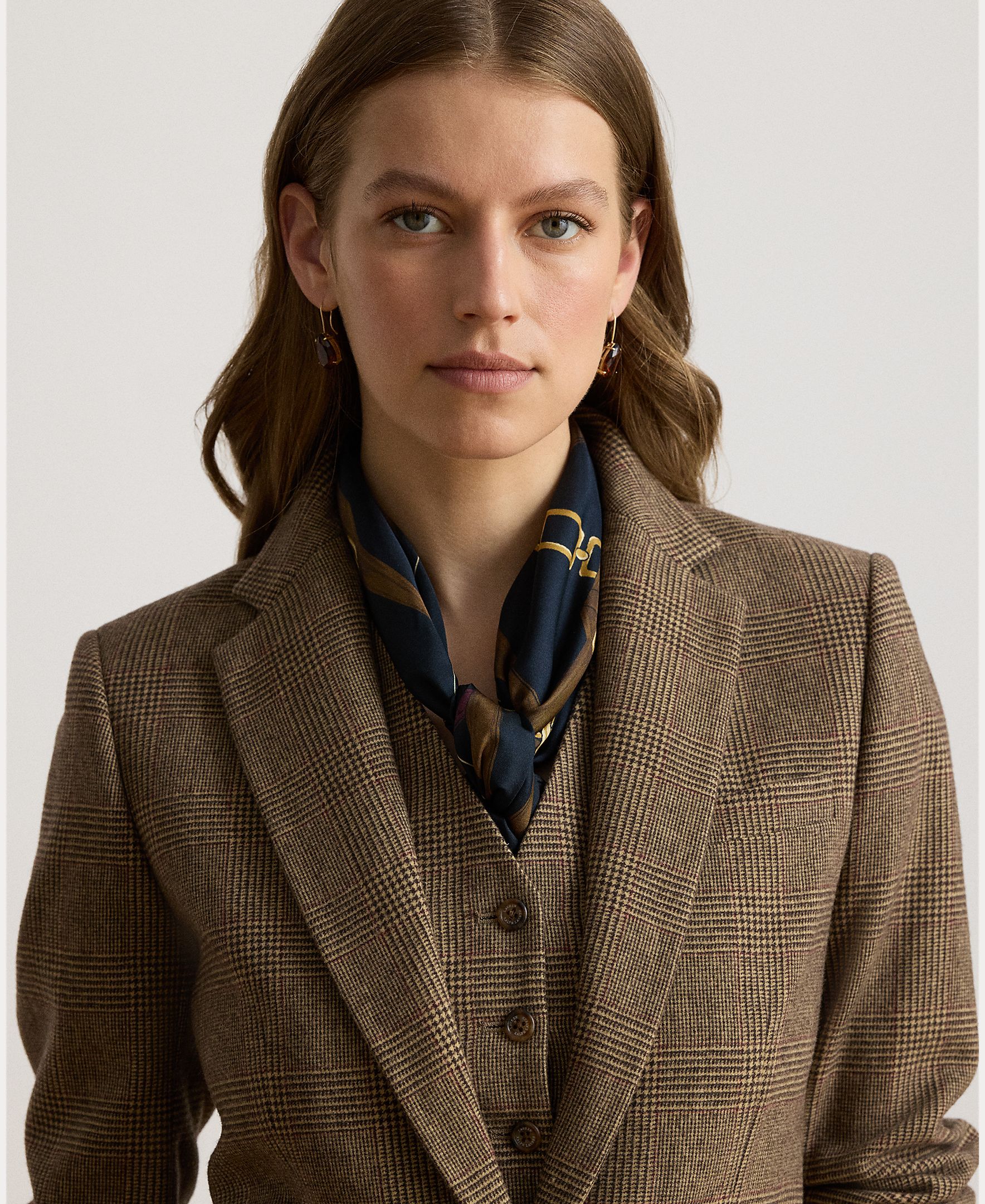 Blazer de Lã com Abotoadura Simples Castanho-5