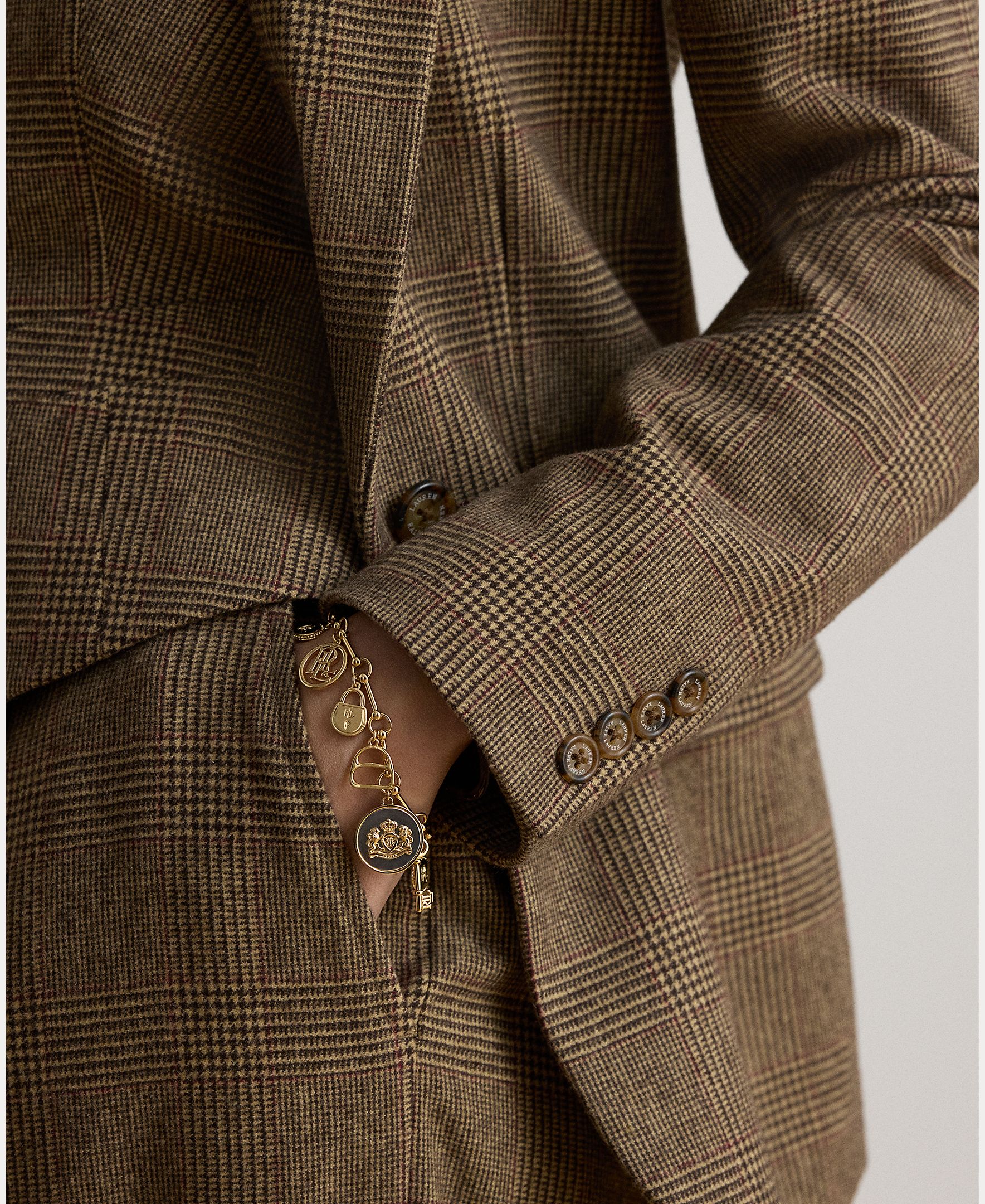 Blazer de Lã com Abotoadura Simples Castanho-6