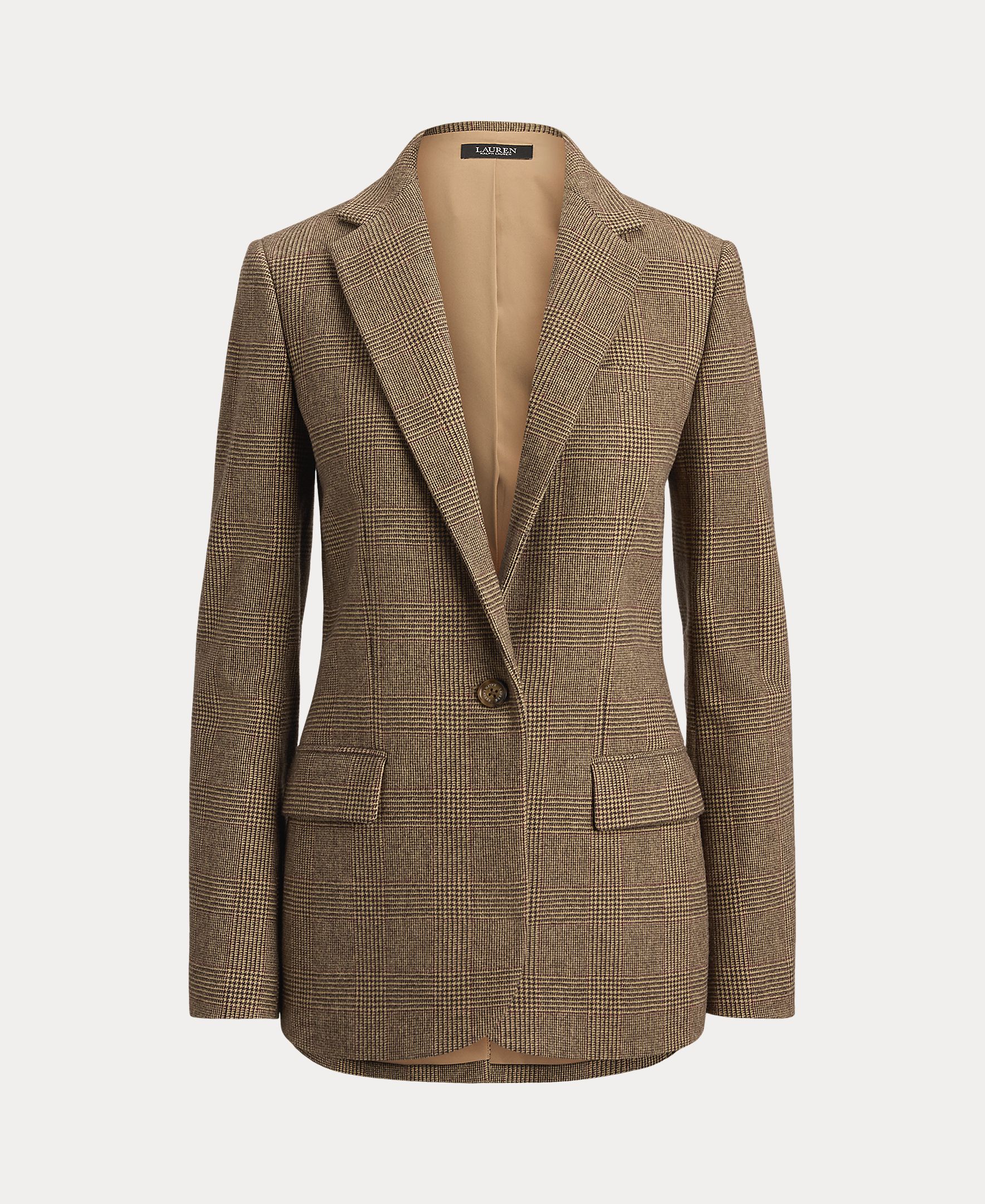 Blazer de Lã com Abotoadura Simples Castanho-8