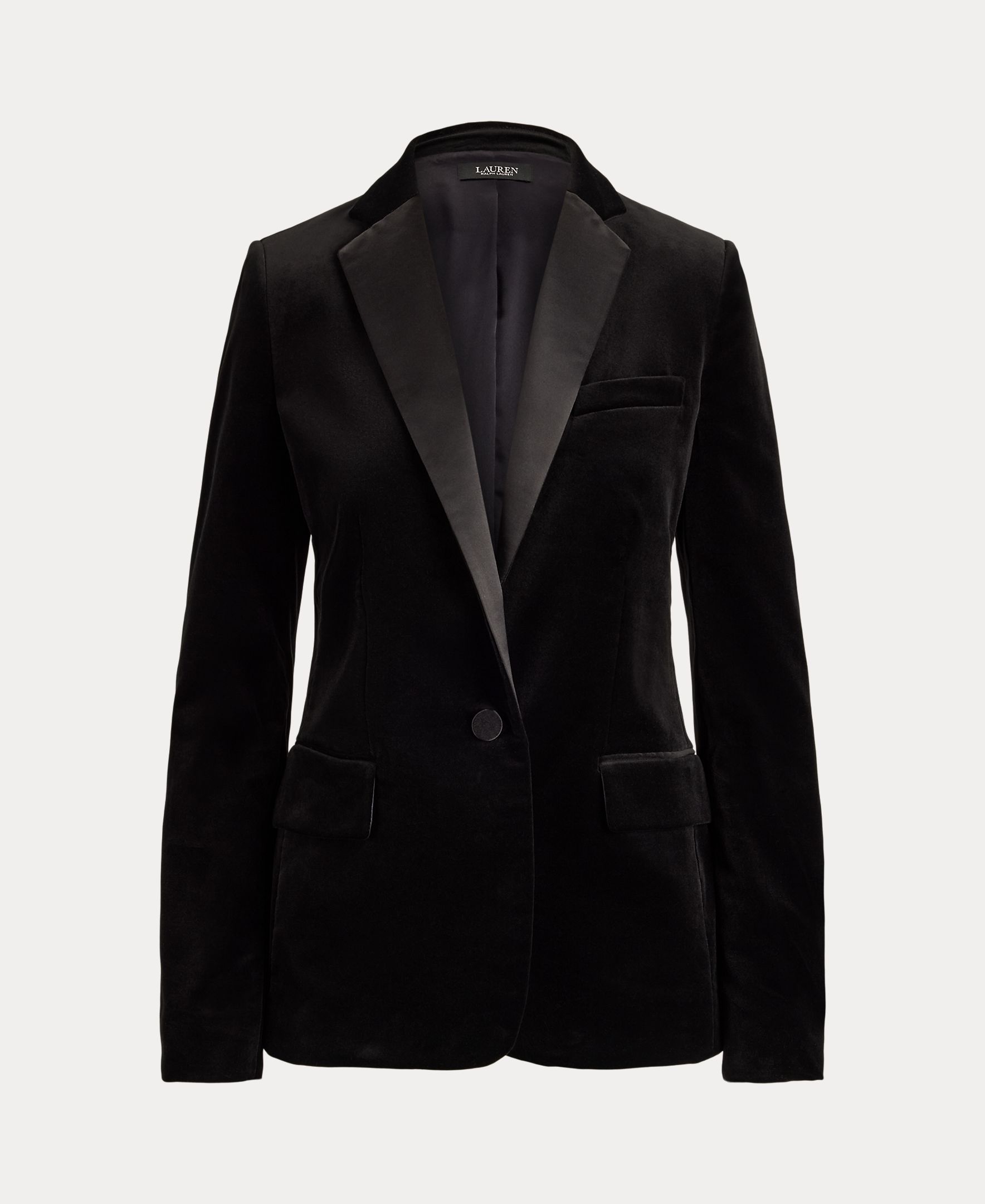 Blazer de Veludo com Abotoadura Simples Preto-8