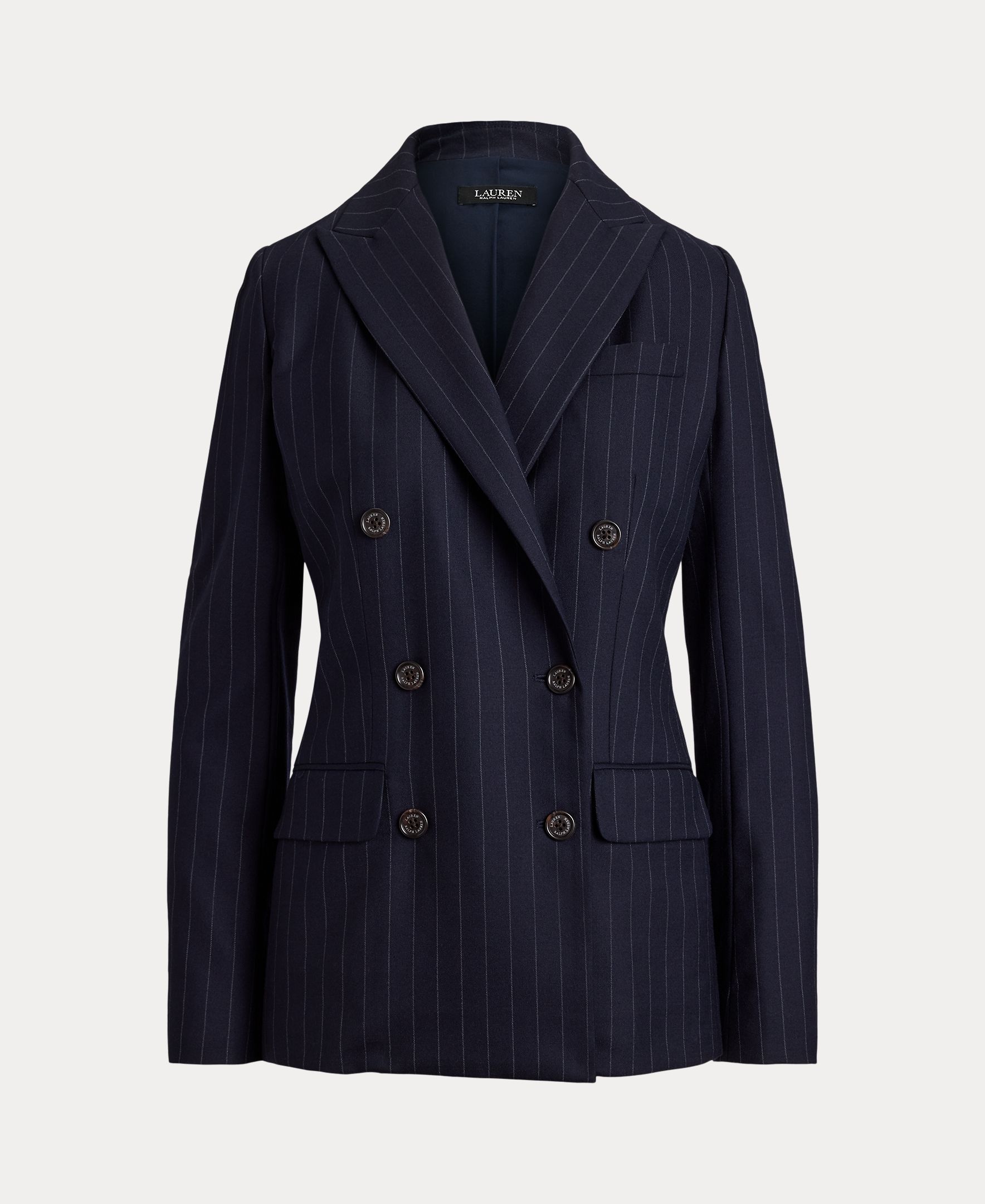 Blazer Cruzado com Bordado na Lapela Azul-marinho-8