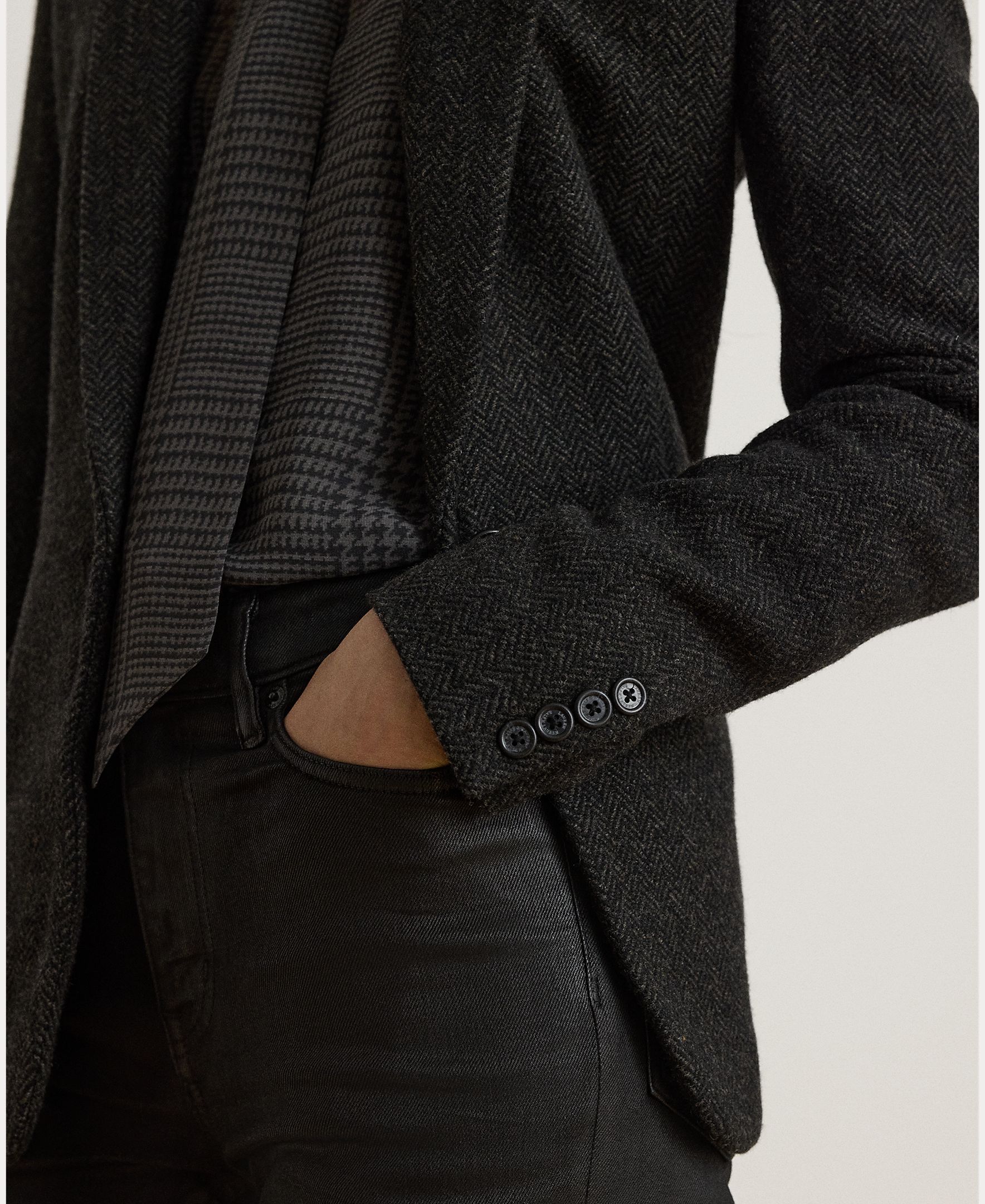 Blazer de Lã com Abotoadura Simples Preto-6