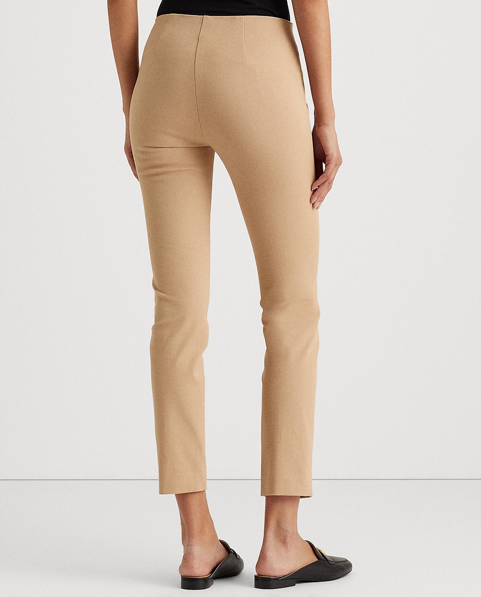 Calças skinny lisas de mulher Areia-3