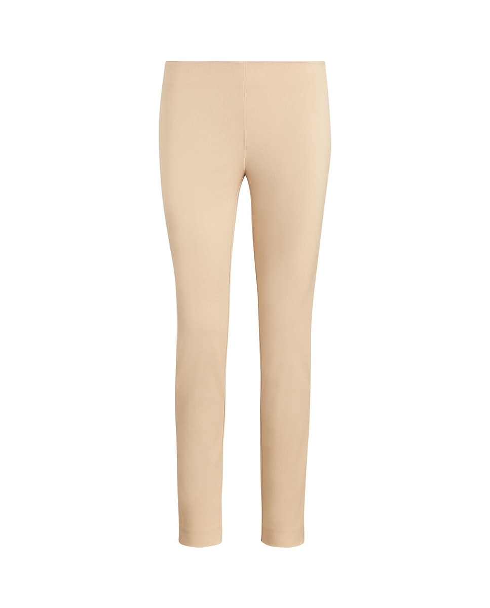 Calças skinny lisas de mulher Areia-4