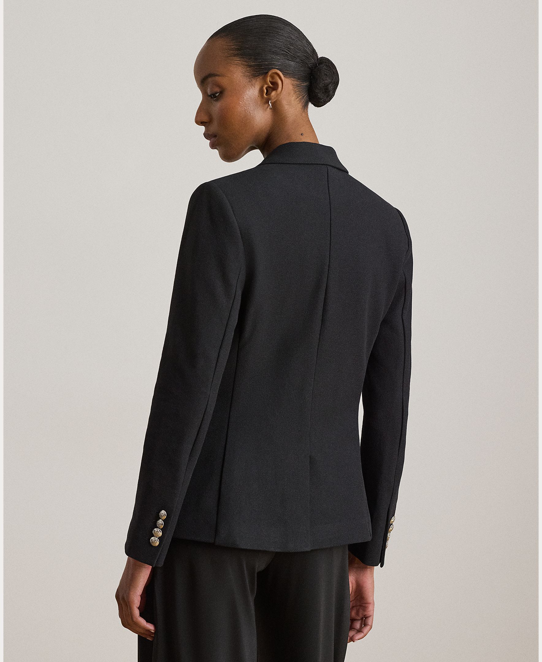 Chaqueta de mujer lisa con manga larga - Lauren Ralph Lauren - Negro Negro-3
