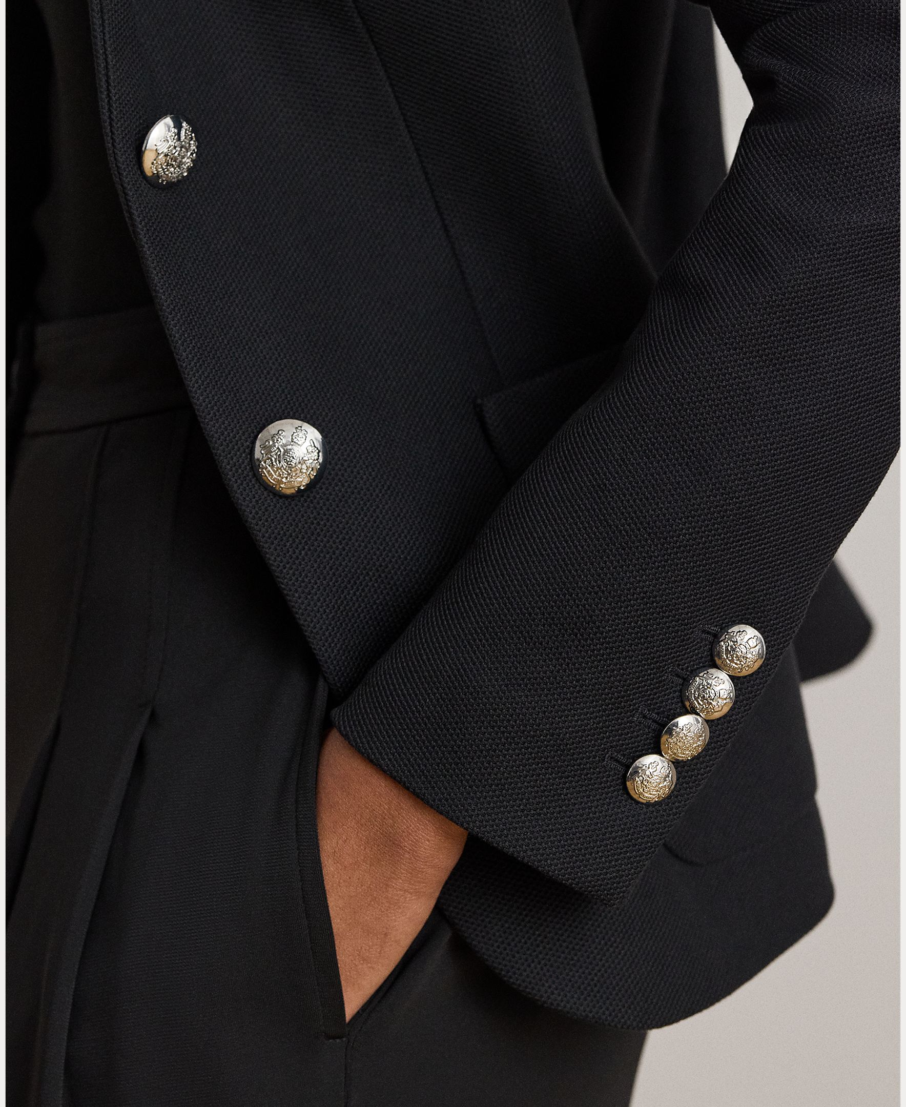 Chaqueta de mujer lisa con manga larga - Lauren Ralph Lauren - Negro Negro-5