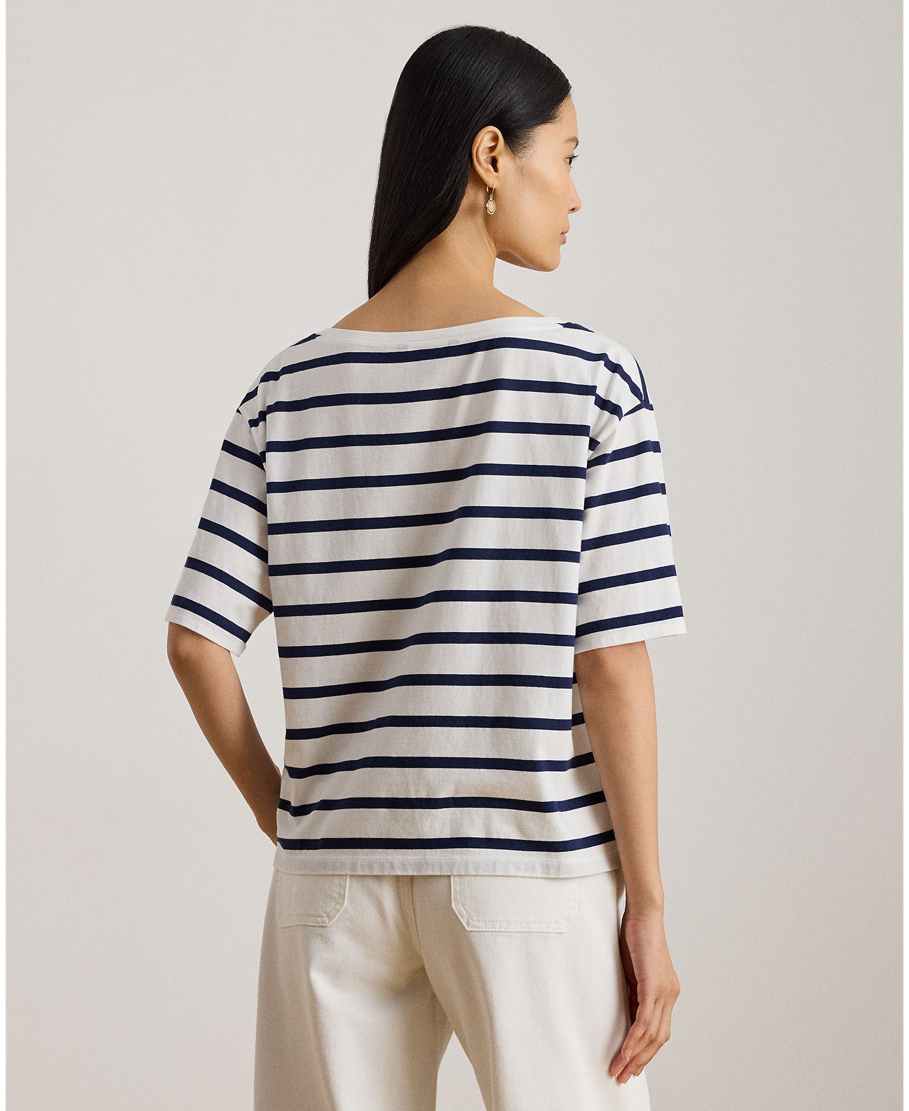 T-shirt de Algodão com Logótipo Azul-2