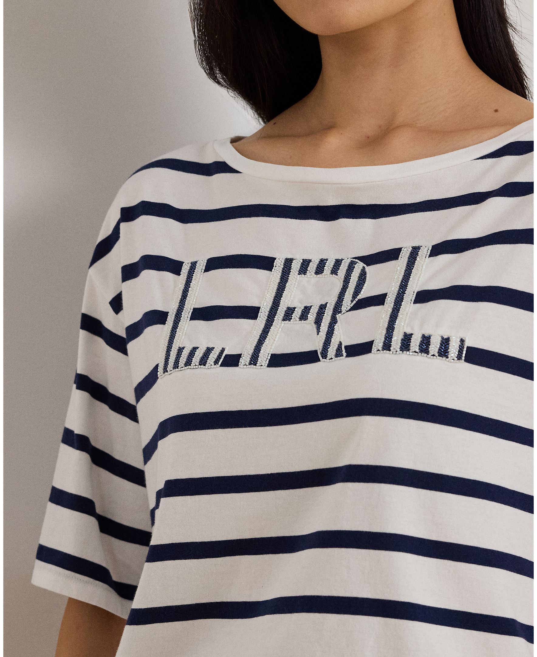 T-shirt de Algodão com Logótipo Azul-3