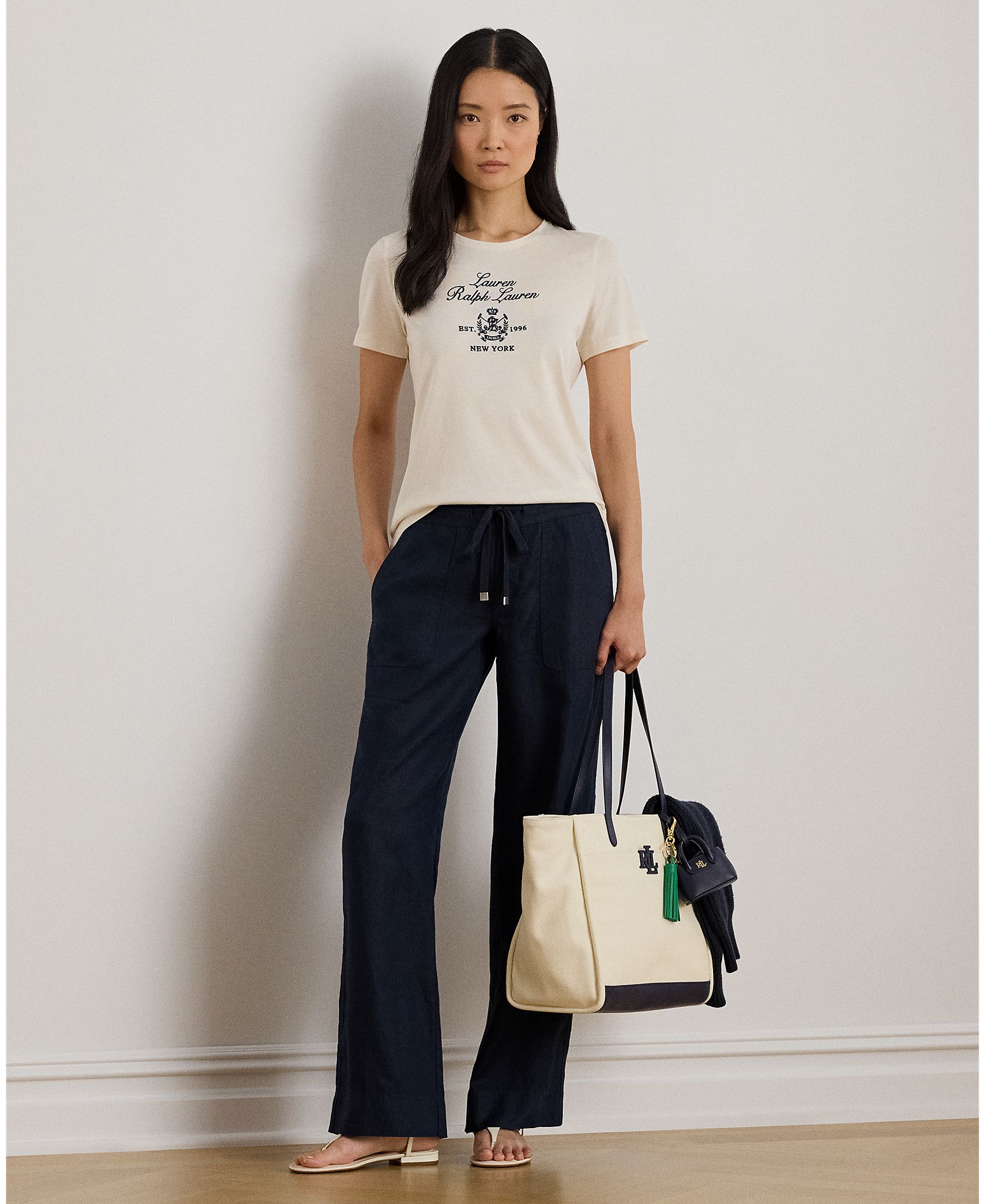 T-shirt de mulher com manga curta e decote redondo Creme-5